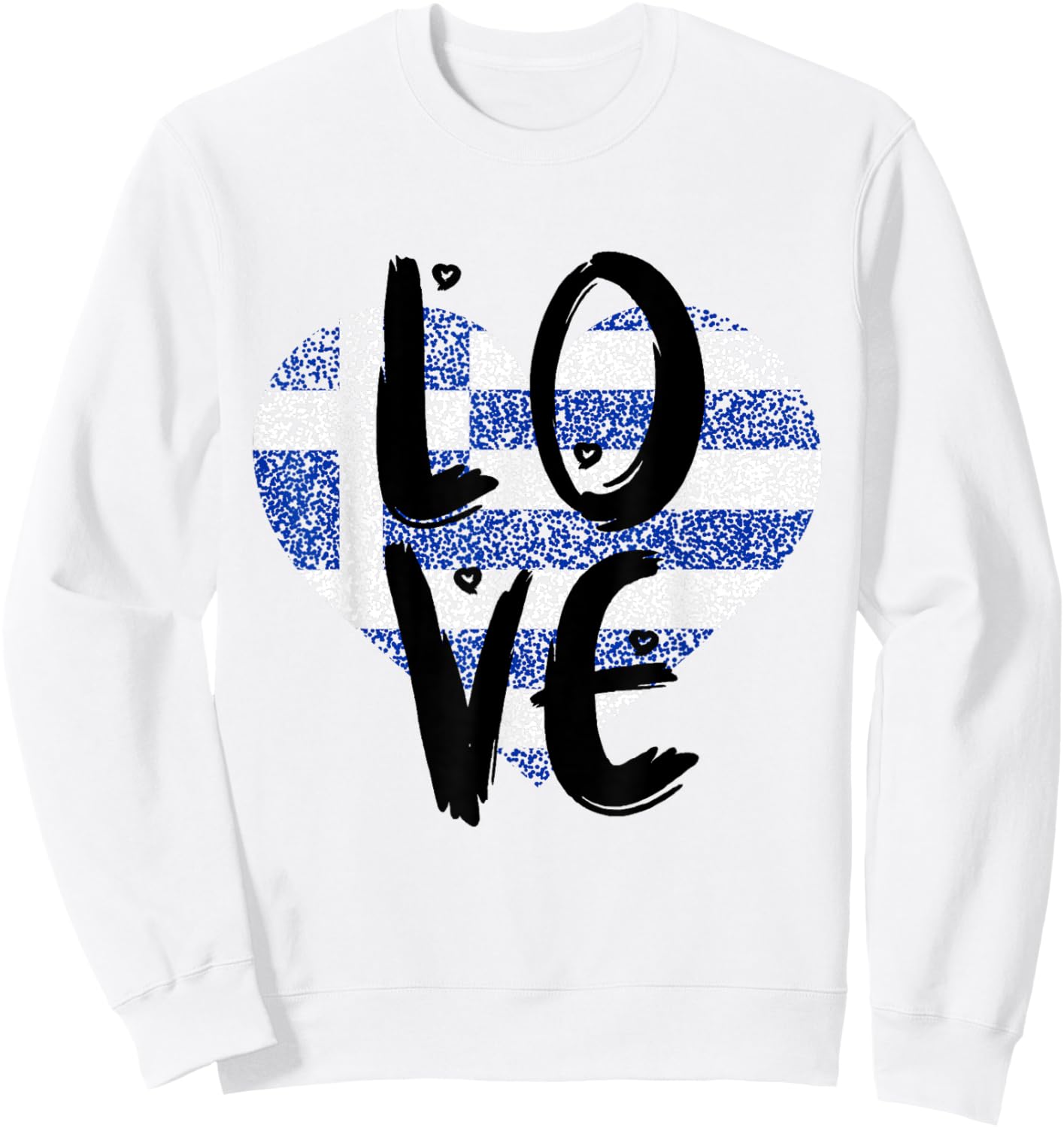 Greece Flag Greek Hellenic Pride Heart Sweatshirt - Sweatshirt | White