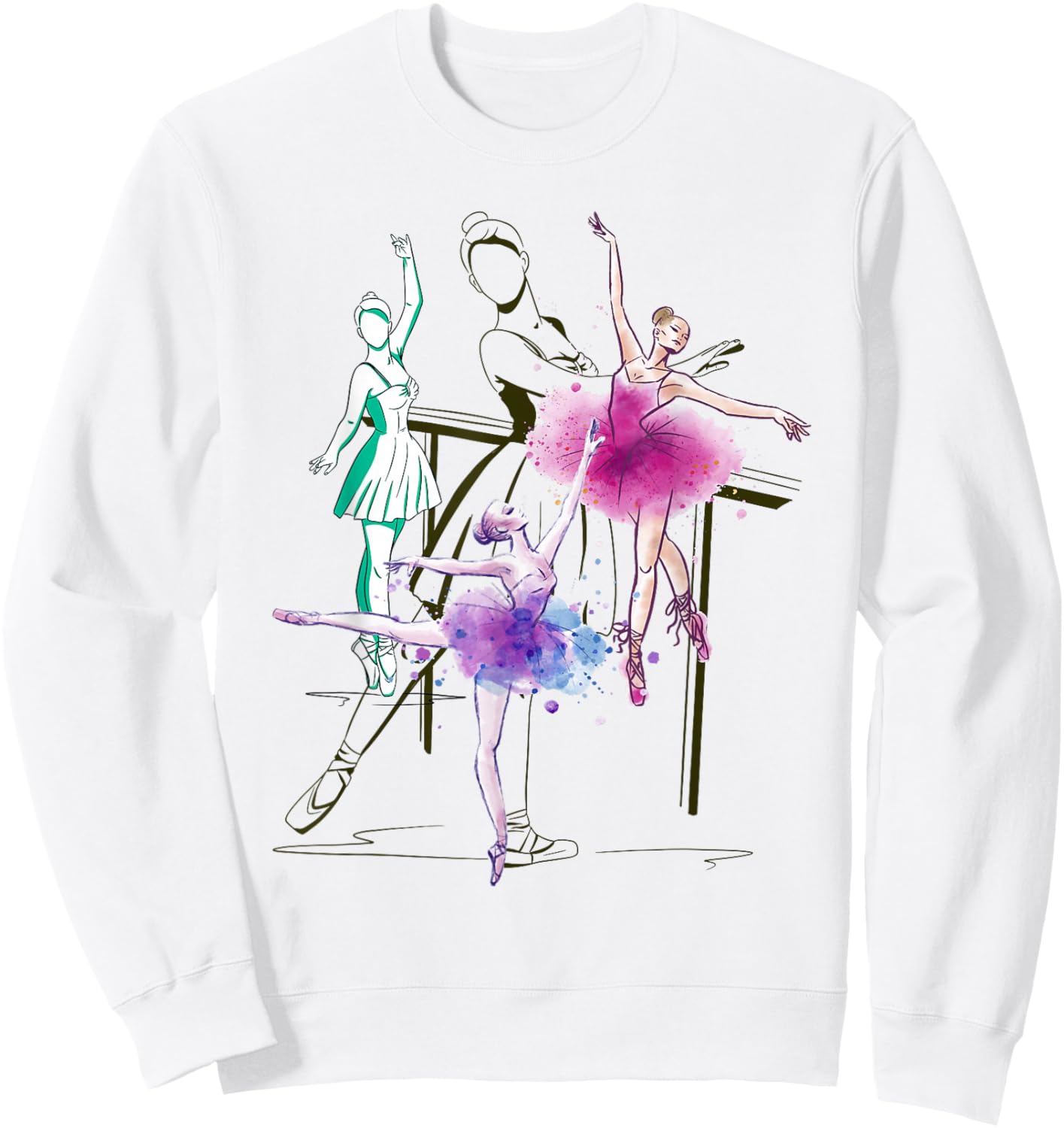 En Pointe Dancer Girls Women Ballerina Dance Ballet Sweatshirt - Sweatshirt | White