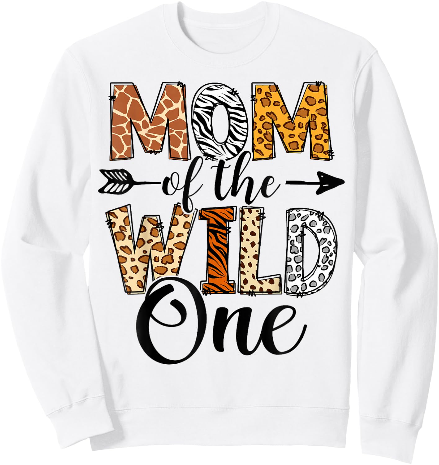 Mom Of The Wild One Family 1st Birthday African Safari Gift Sweatshirt - Sweatshirt | White