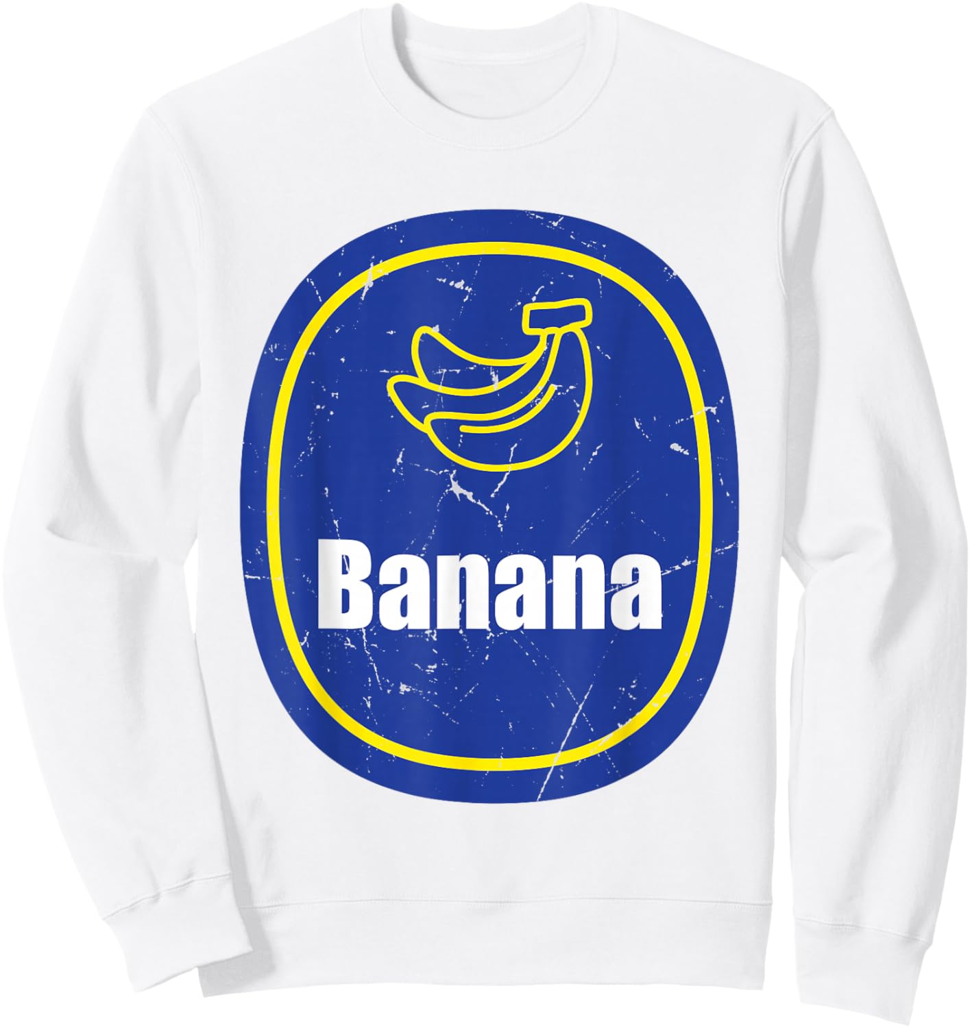 Banana Sticker Costume Cute Easy Fruit DIY Halloween Sweatshirt - Sweatshirt | White