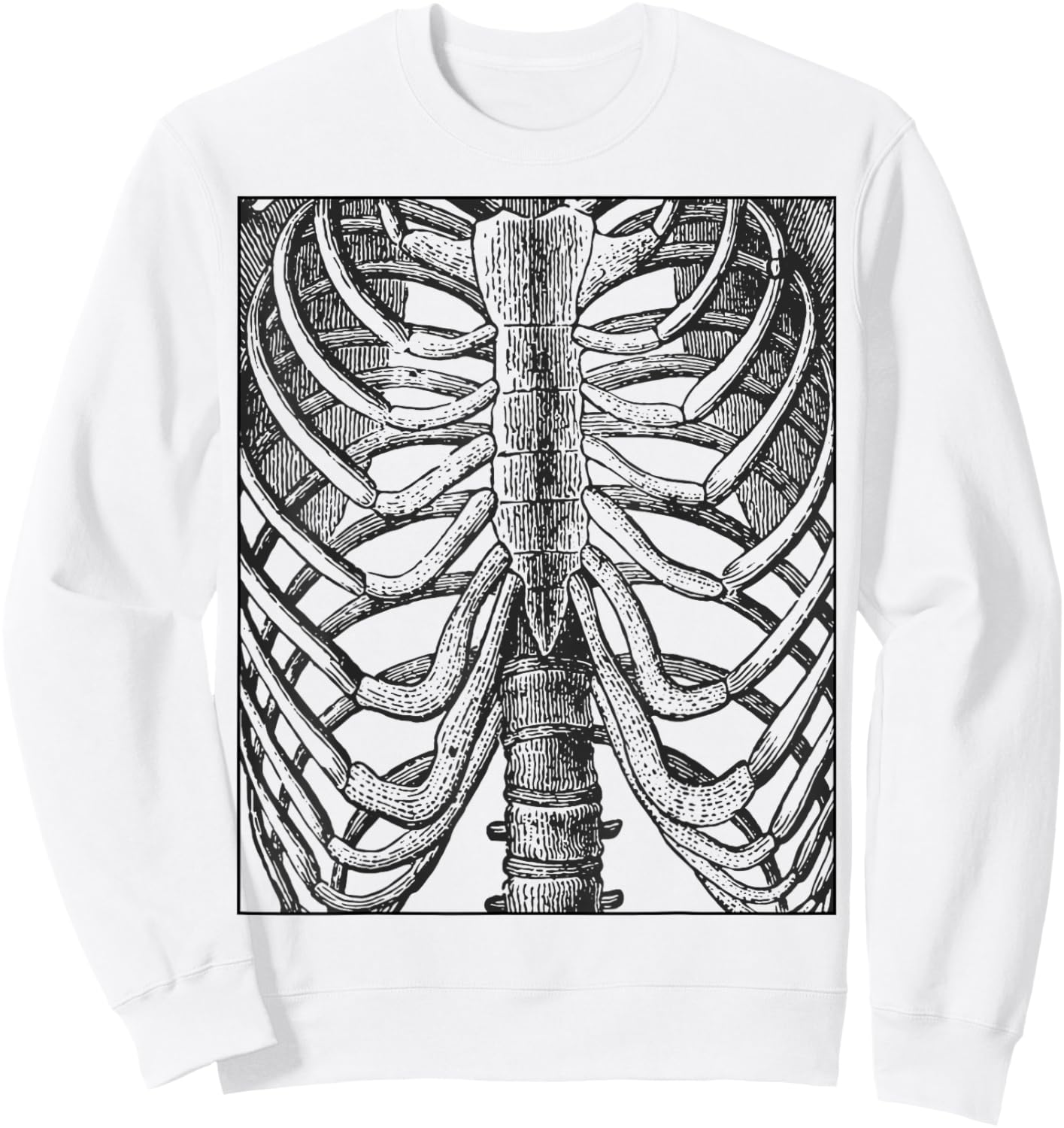 X-Ray Skeleton Rib Cage Bones Anatomy Halloween Costume Sweatshirt - Sweatshirt | White