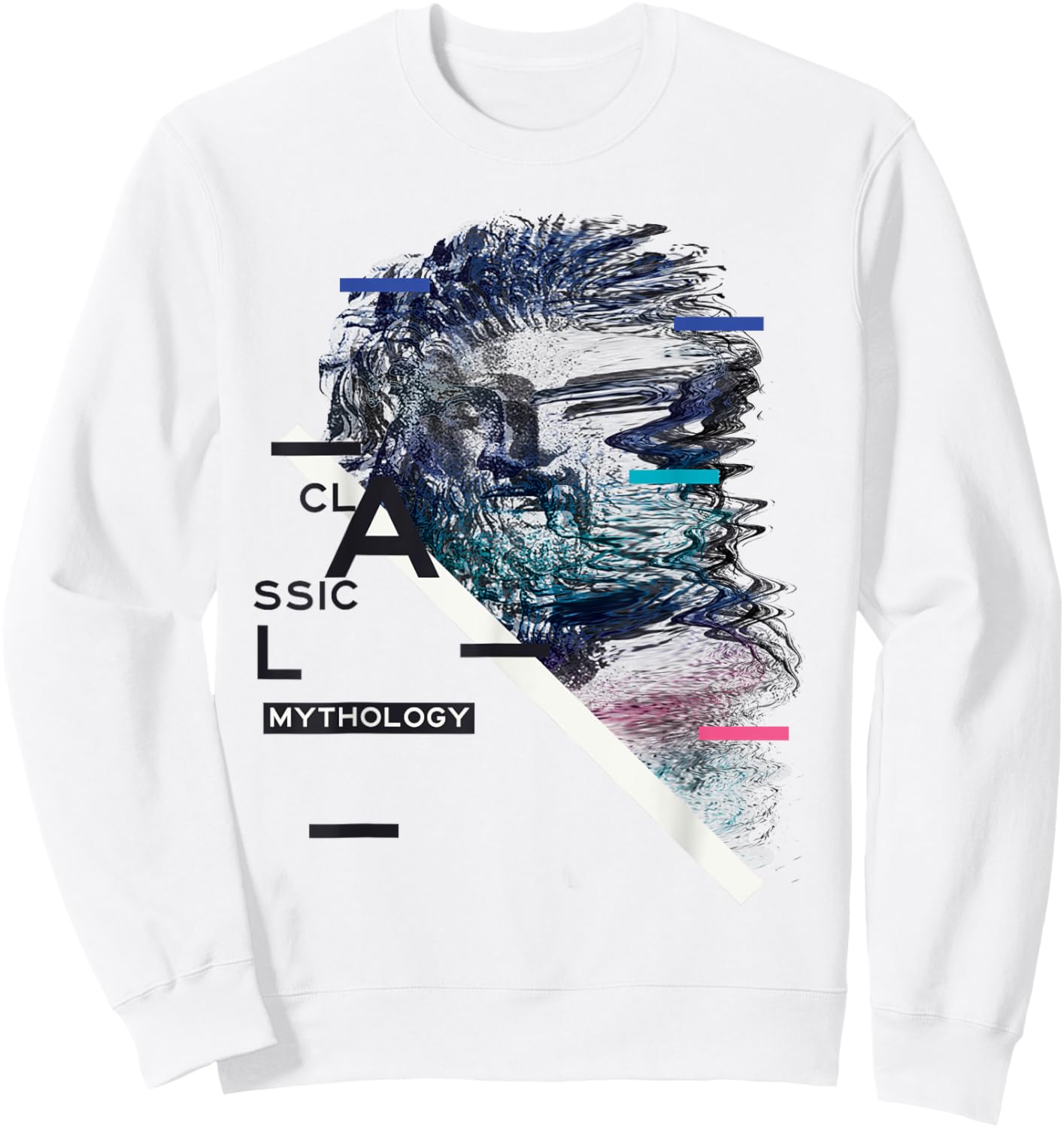 Vaporwave Aesthetic Retro 80s 90s Statue Japanese Glitch Art Sweatshirt - Sweatshirt | White