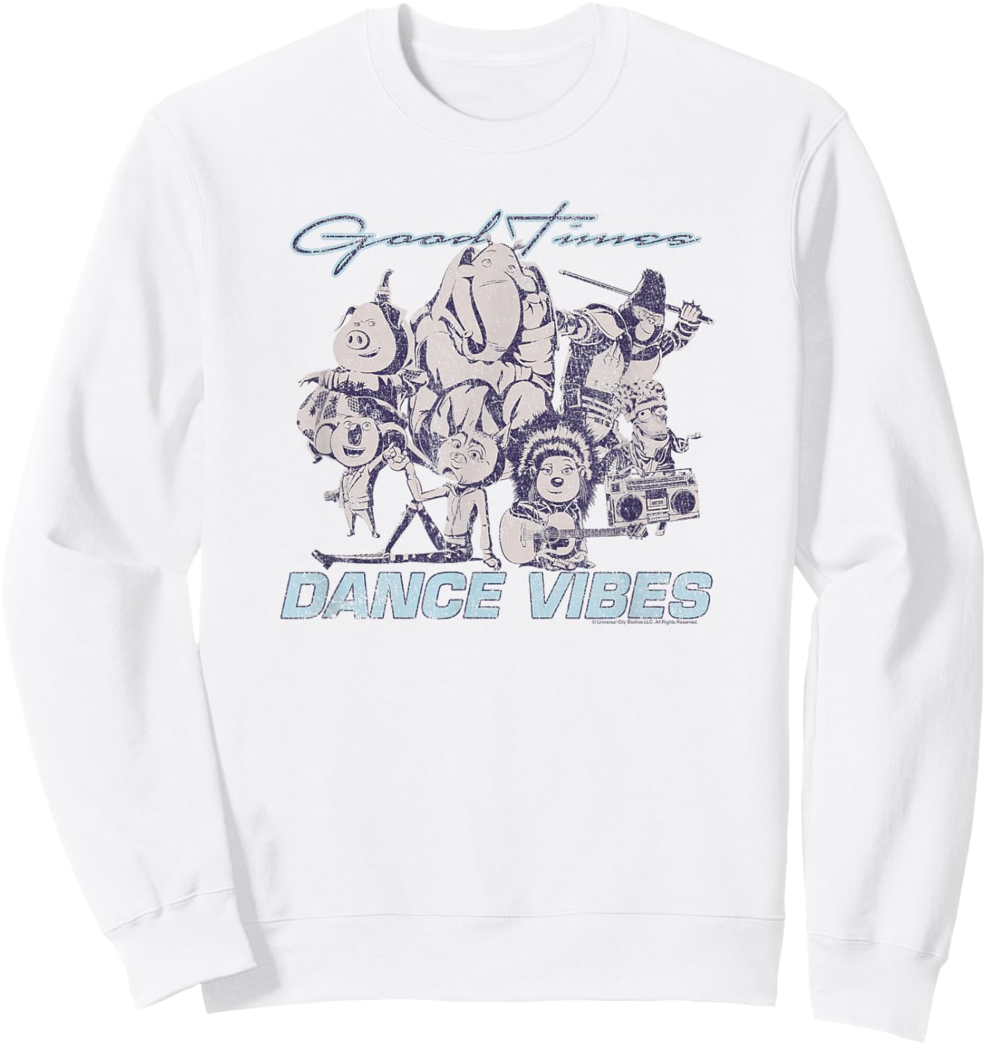 Sing 2 Vintage Group Shot Poster Sweatshirt - Sweatshirt | White