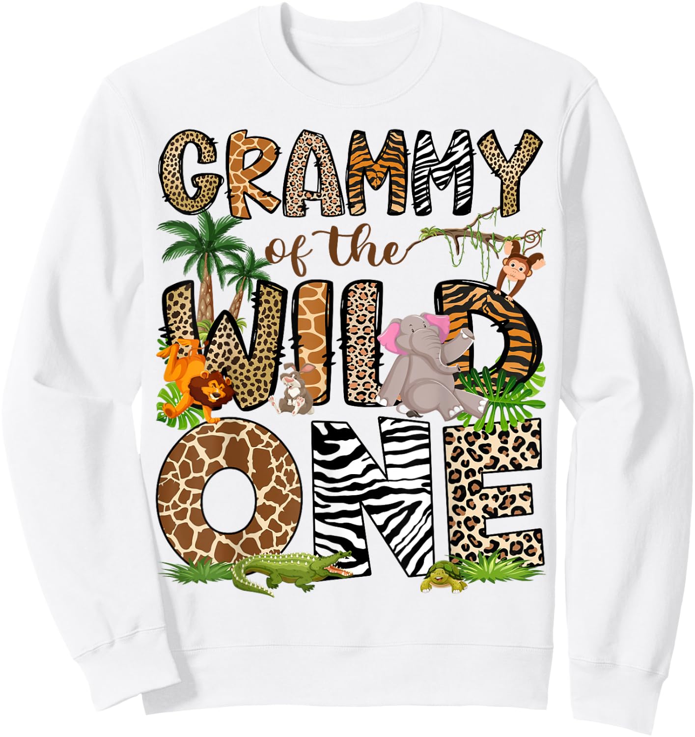 Grammy Of The Birthday Wild One 1St Birthday Safari Sweatshirt - Sweatshirt | White