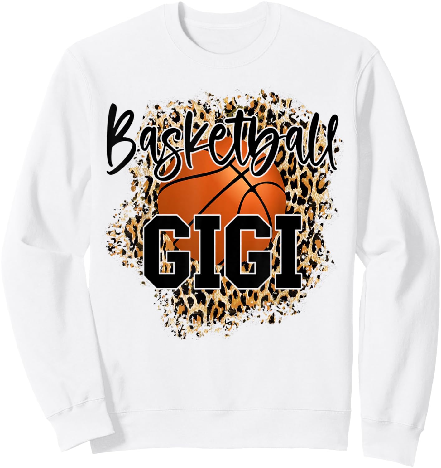 Basketball Gigi Leopard Funny Sports Players Mother's Day Sweatshirt - Sweatshirt | White