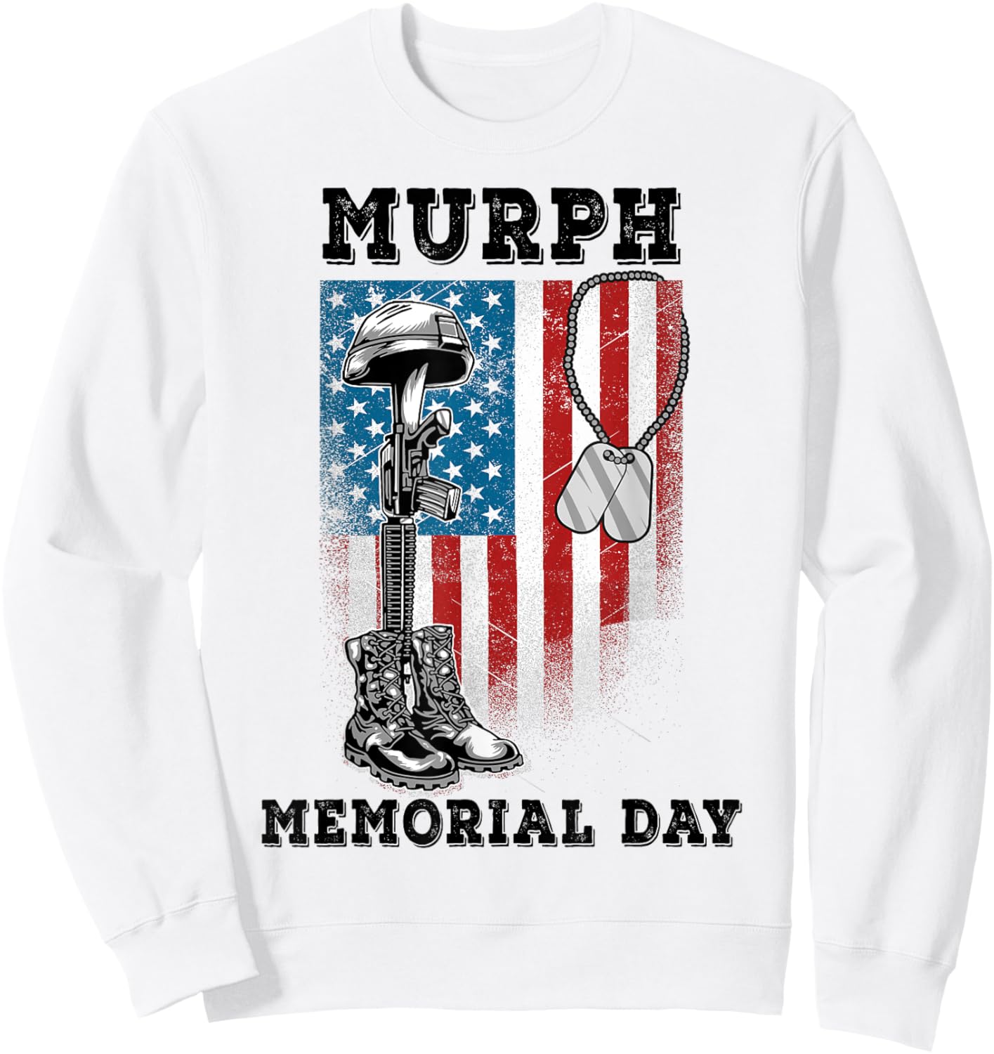 Murph 2021 Workout Challenge American Memorial Day Murph Sweatshirt - Sweatshirt | White