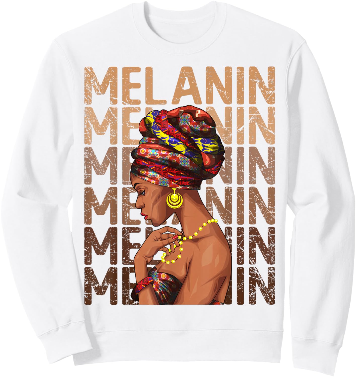 Black Strong Women Afro Love Melanin African American Sweatshirt - Sweatshirt | White