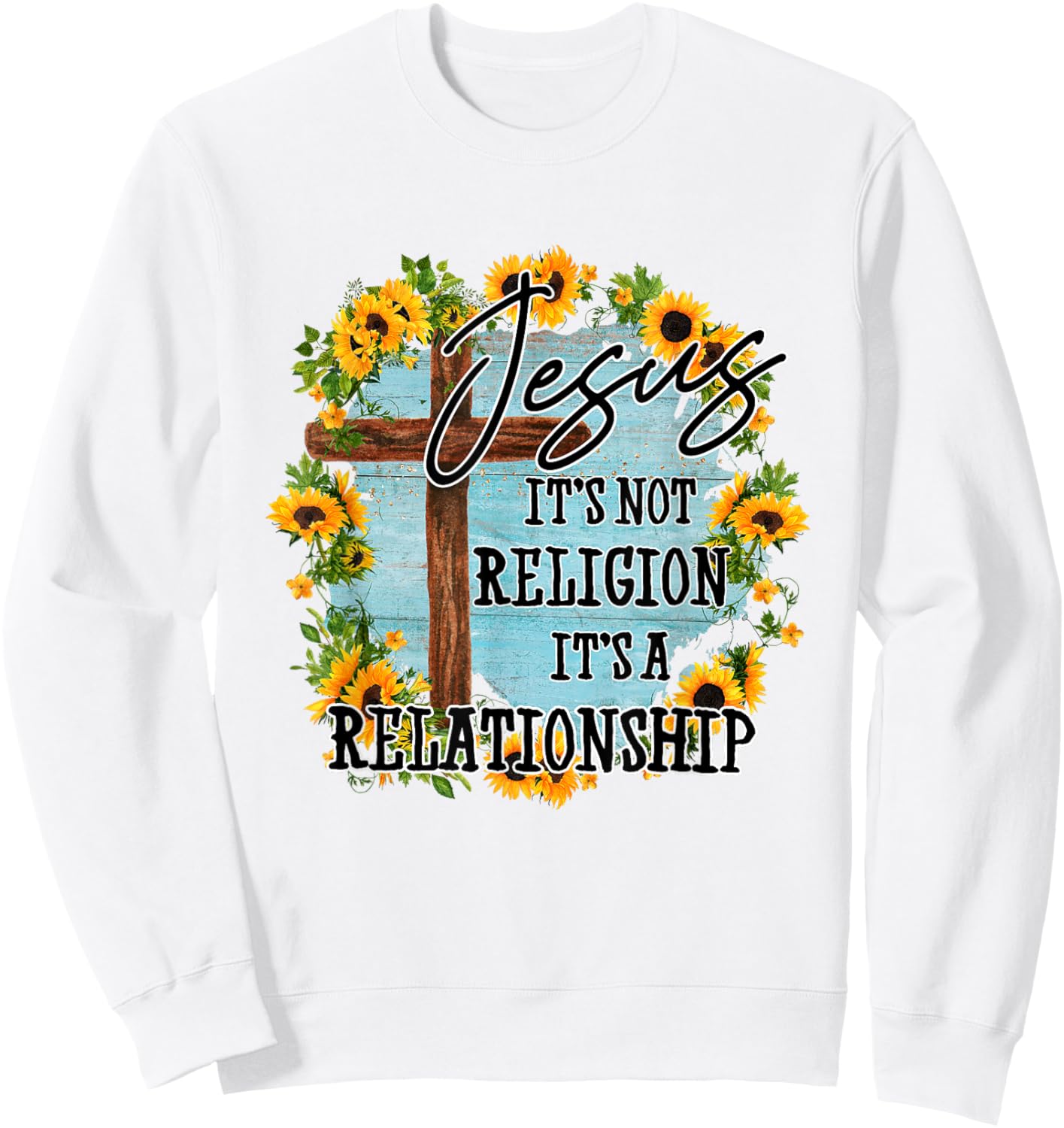 Jesus it's not religion its a relationship Sweatshirt - Sweatshirt | White