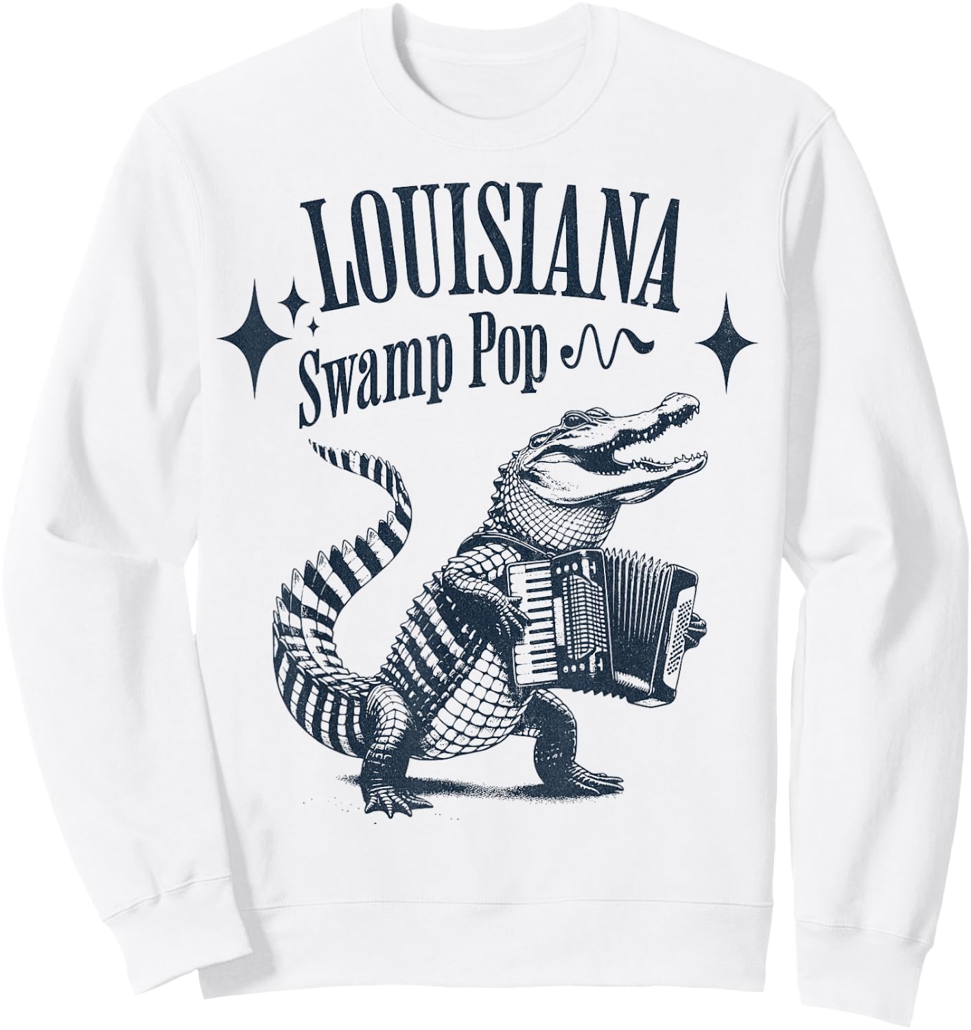 Louisiana Swamp Pop Alligators New Orleans Music Sweatshirt - Sweatshirt | White