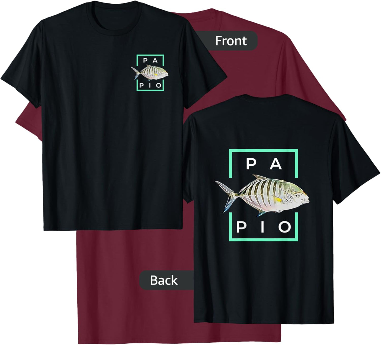Hawaii Papio Fish T-Shirt - T-Shirt | Maroon