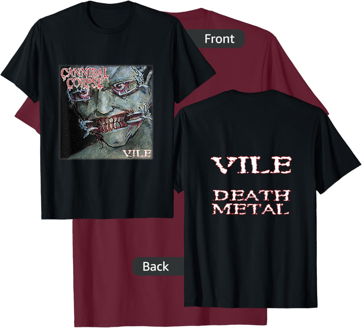 Cannibal Corpse - Official Merchandise - Vile T-Shirt - T-Shirt | Maroon