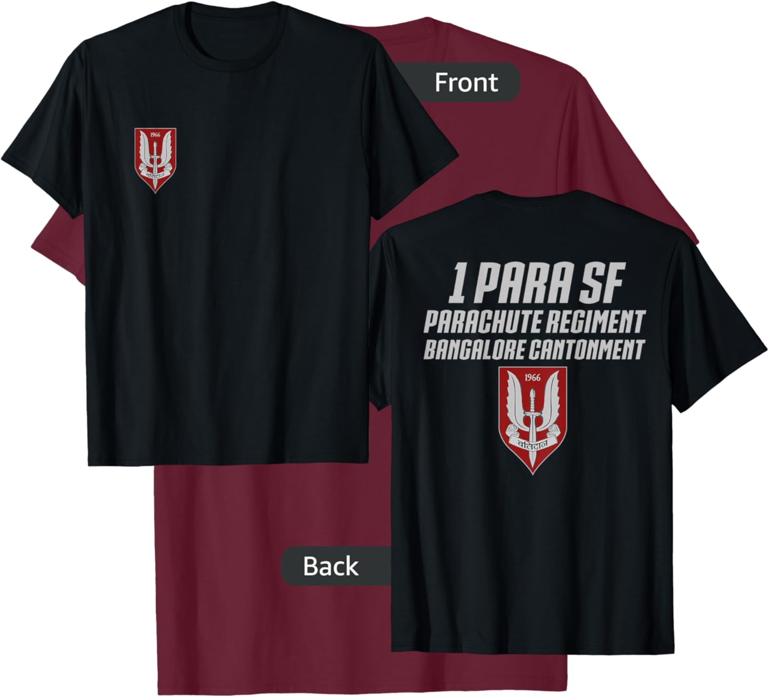 Indian Para Special Force Parachute India Army T-Shirt - T-Shirt | Maroon