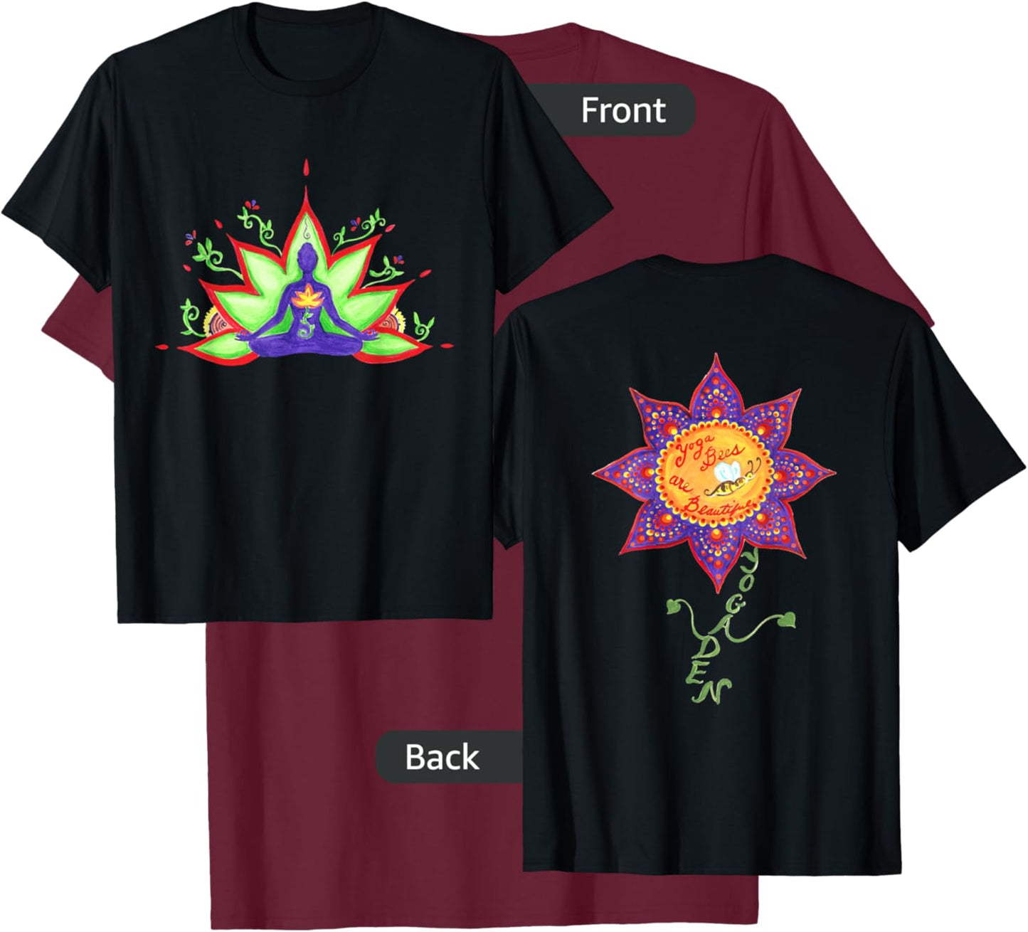 Yoga Bees Yoga Sutra Yoga Den T-Shirt - T-Shirt | Maroon