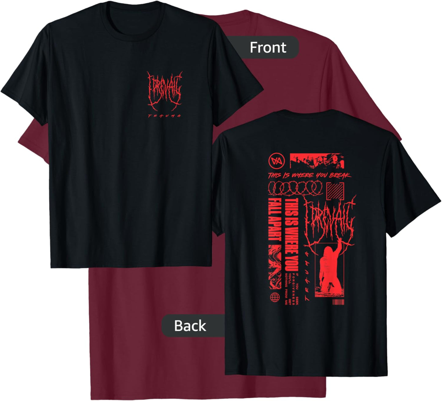 I Prevail - Official Merchandise - Black Metal Small T-Shirt - T-Shirt | Maroon