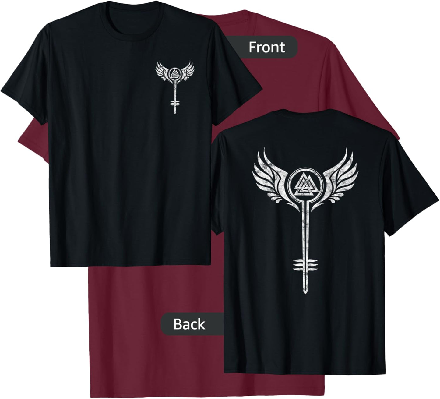 Valkyrie Shield Maid Symbol Valknut Viking Odin Viking T-Shirt - T-Shirt | Maroon