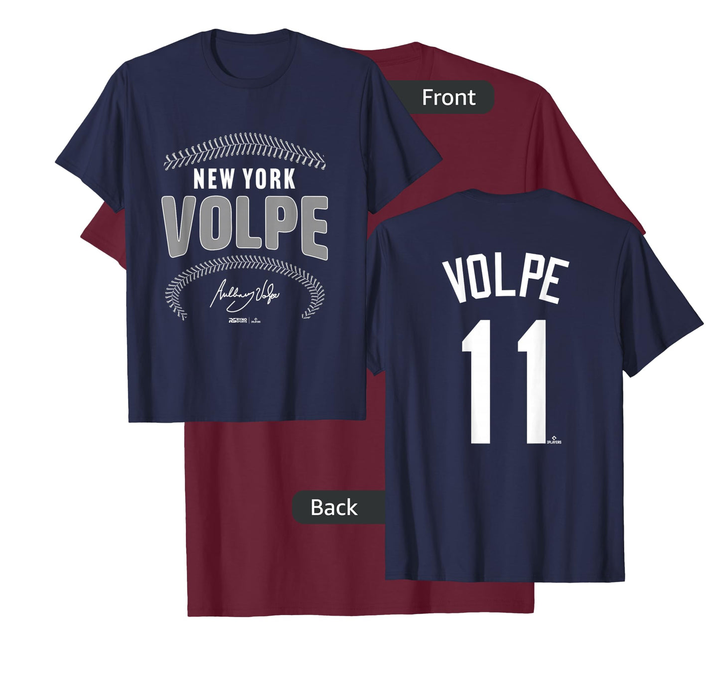 Anthony Volpe New York Baseball Name & Number (Front & Back) T-Shirt