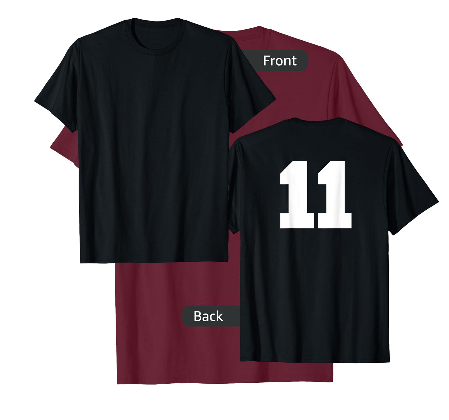 Number 11 Sports Jersey Player #11 Fan BACK PRINT Varsity T-Shirt