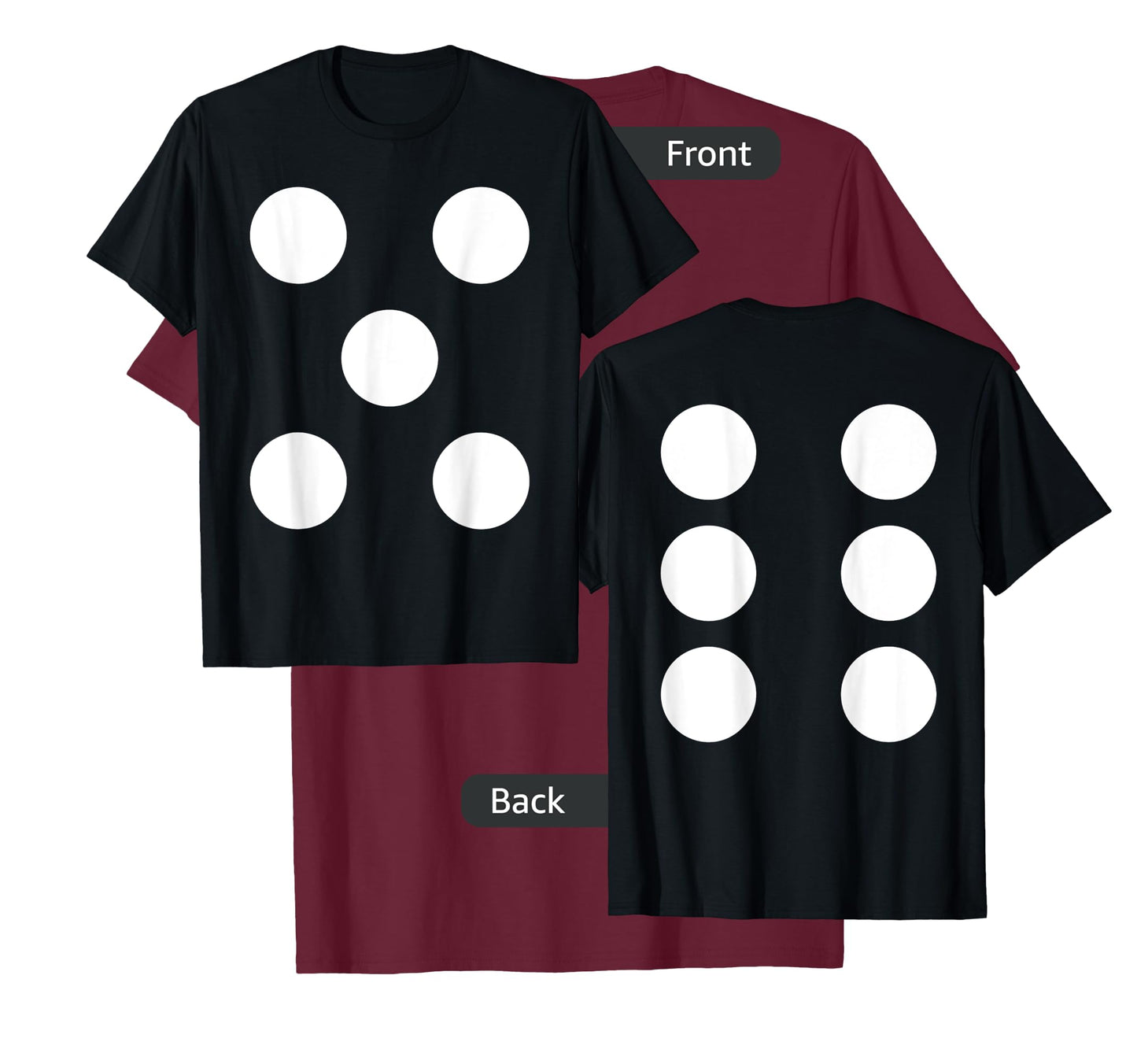 Dice Front 5 Back 6 Yo 11 2-Sided Halloween Costume Shirt