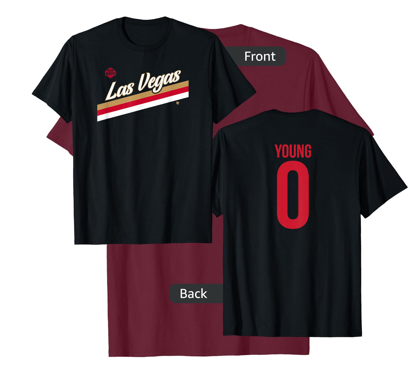 Jackie Young 0 - Number on Back - Las Vegas Basketball T-Shirt