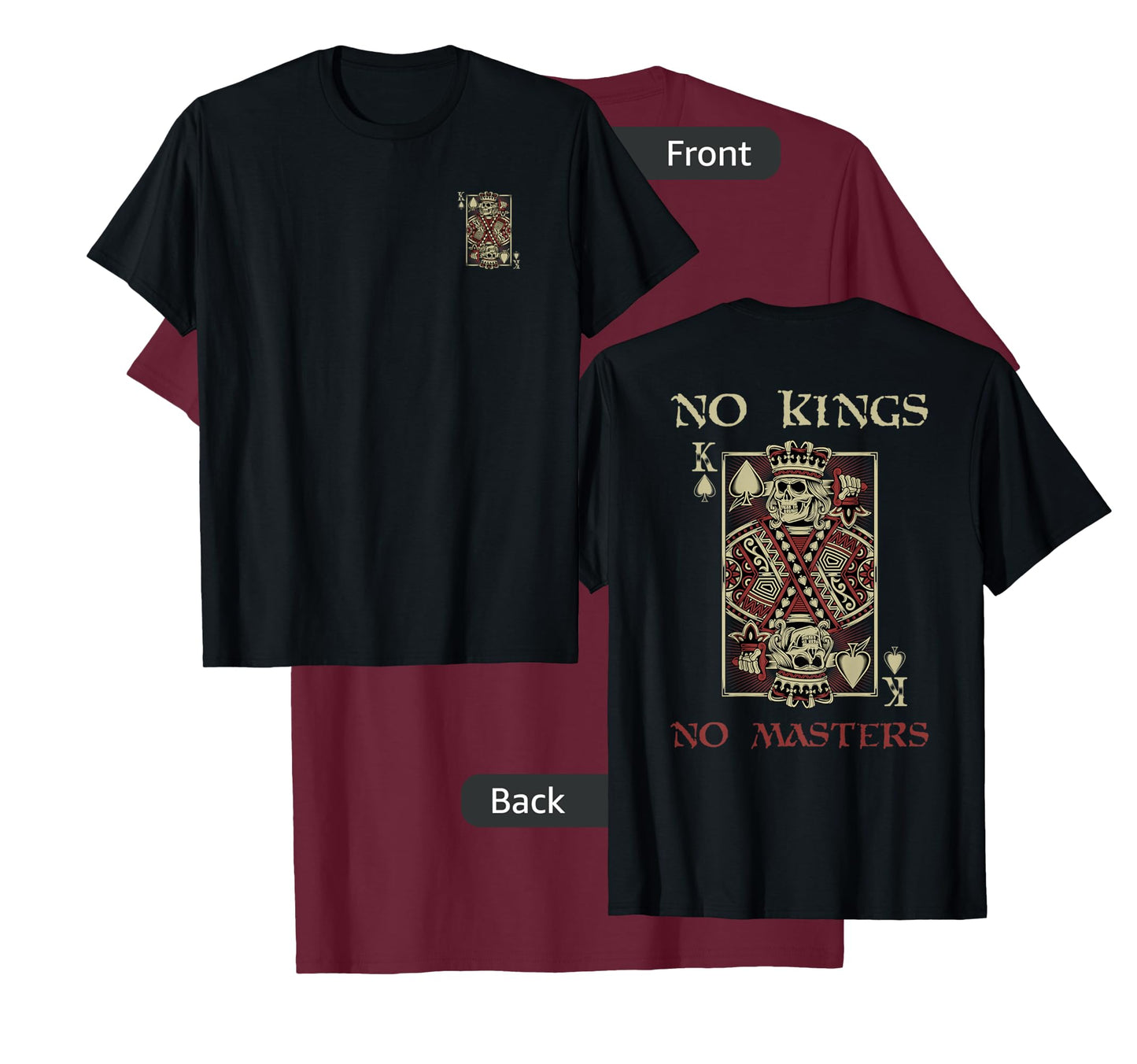 NO KINGS. NO MASTERS Defiant Autonomous Bold Free T-Shirt