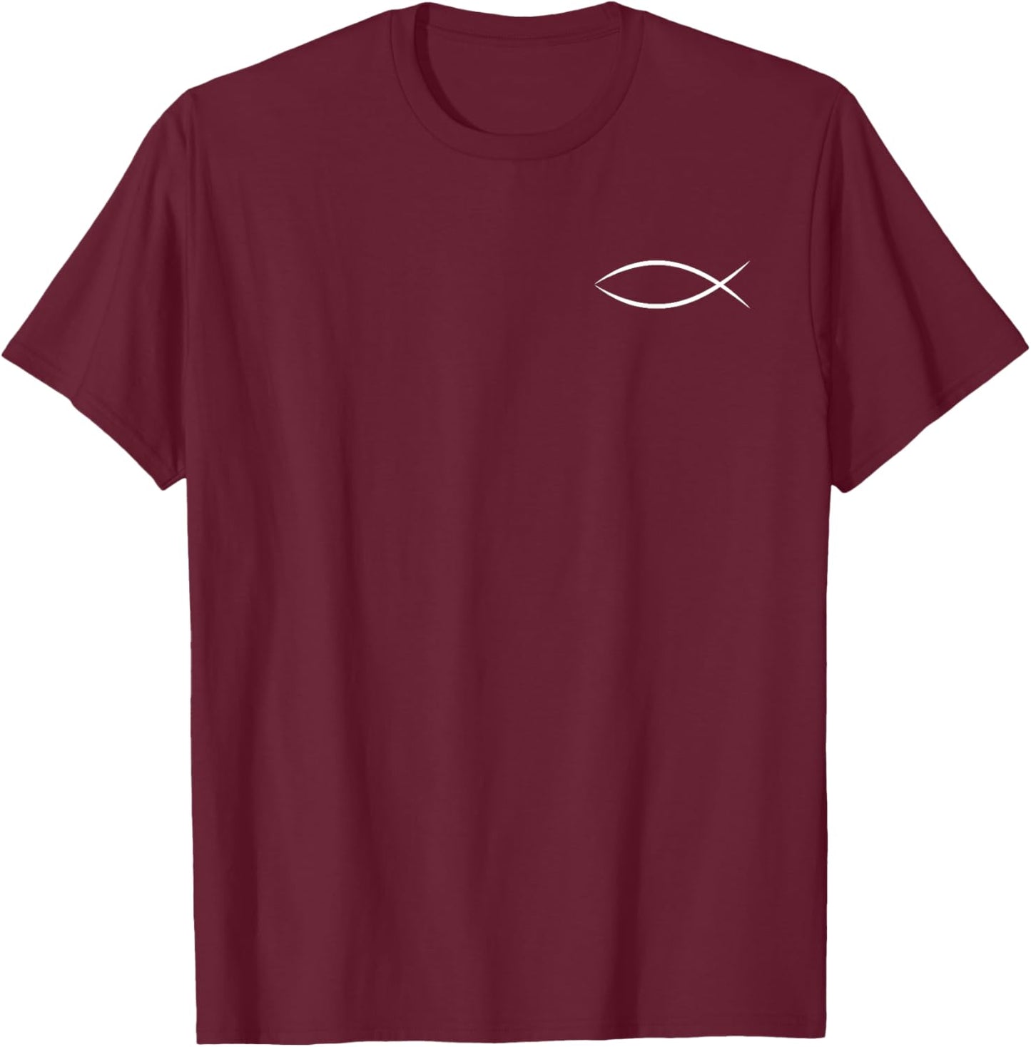 Ichthys Ichthus Jesus Fish Christian Symbol T-Shirt - T-Shirt | Maroon