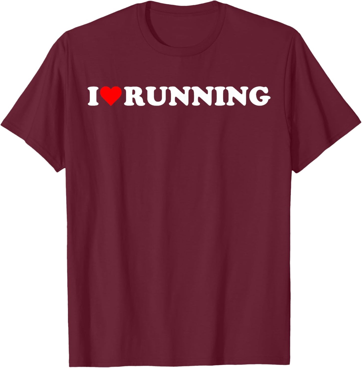 I heart Running I love Running Hobby Theme Lover T-Shirt - T-Shirt | Maroon