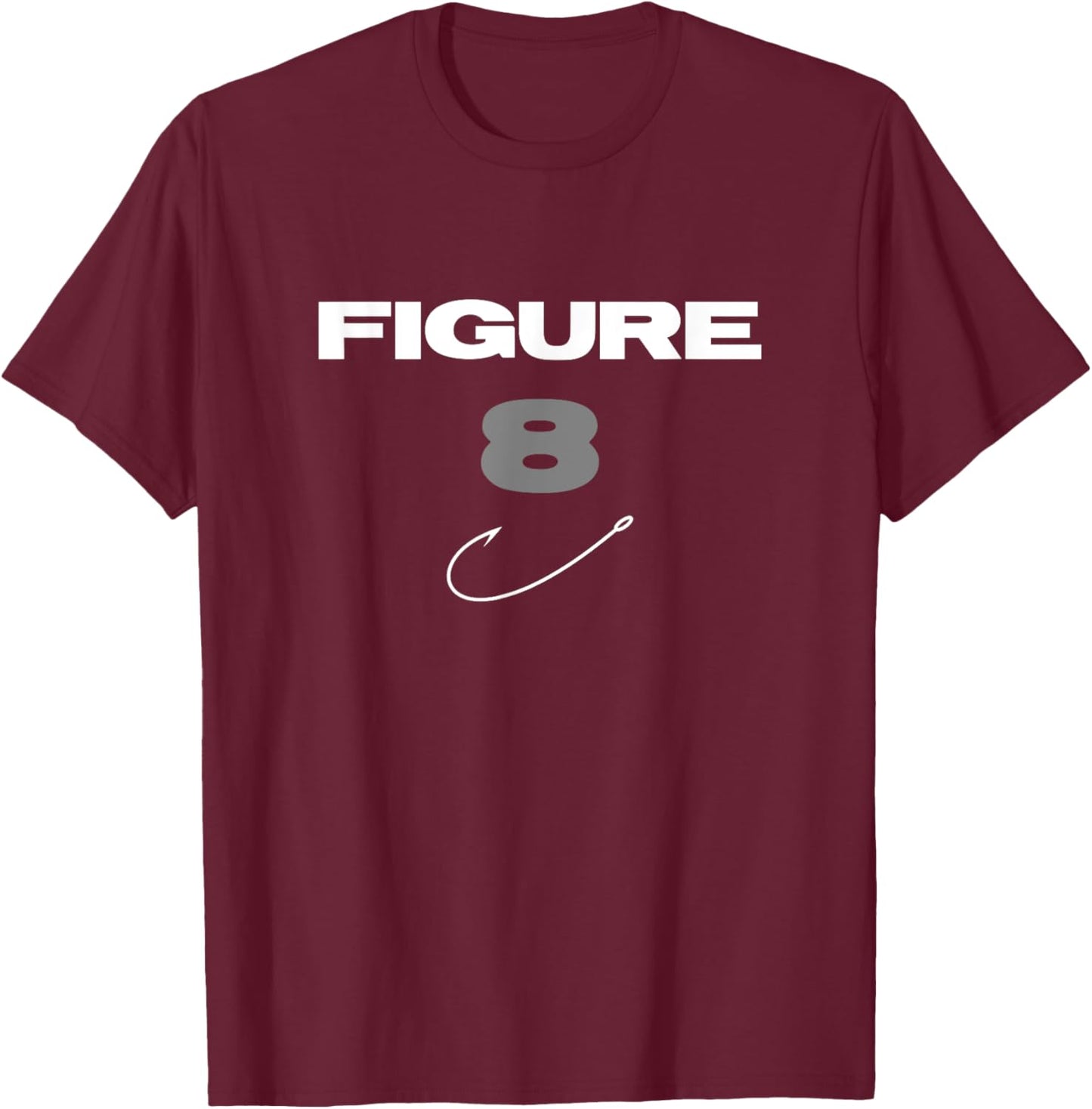 SABsports: FIGURE 8 AND HOOK Musky Muskie - Fishing T-Shirt - T-Shirt | Maroon