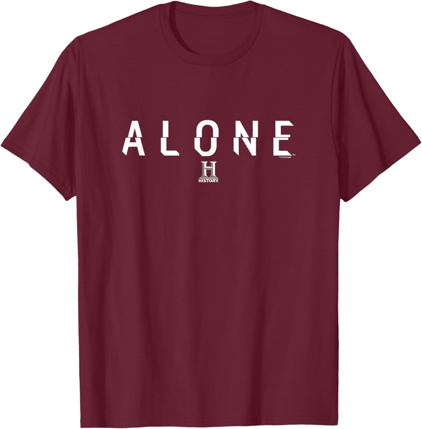 A&E Men's Classic Fit Black Short Sleeve Alone Logo T-Shirt - T-Shirt | Maroon