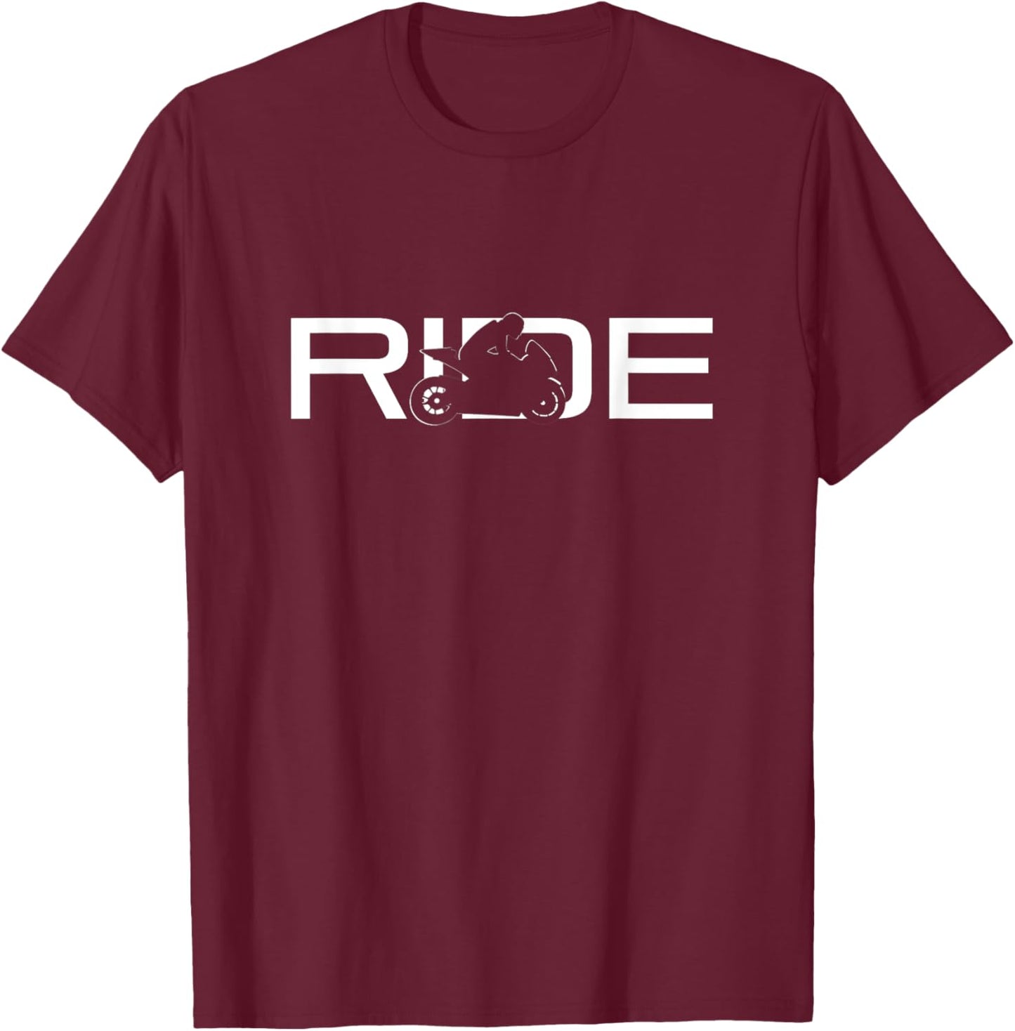Motorcycle Clothing for Bikers -Adults Black Small T-Shirt - T-Shirt | Maroon