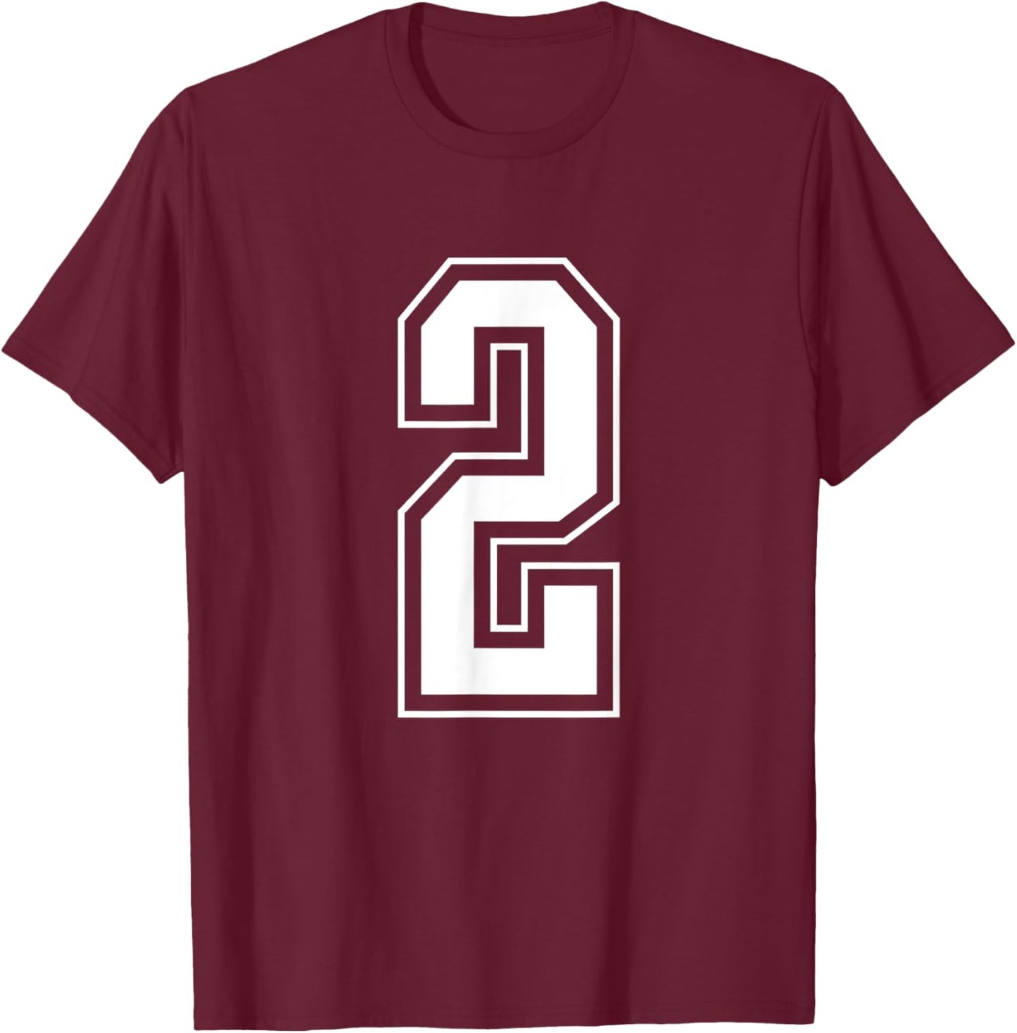 Varsity Jersey Number 2 T-Shirt - T-Shirt | Maroon