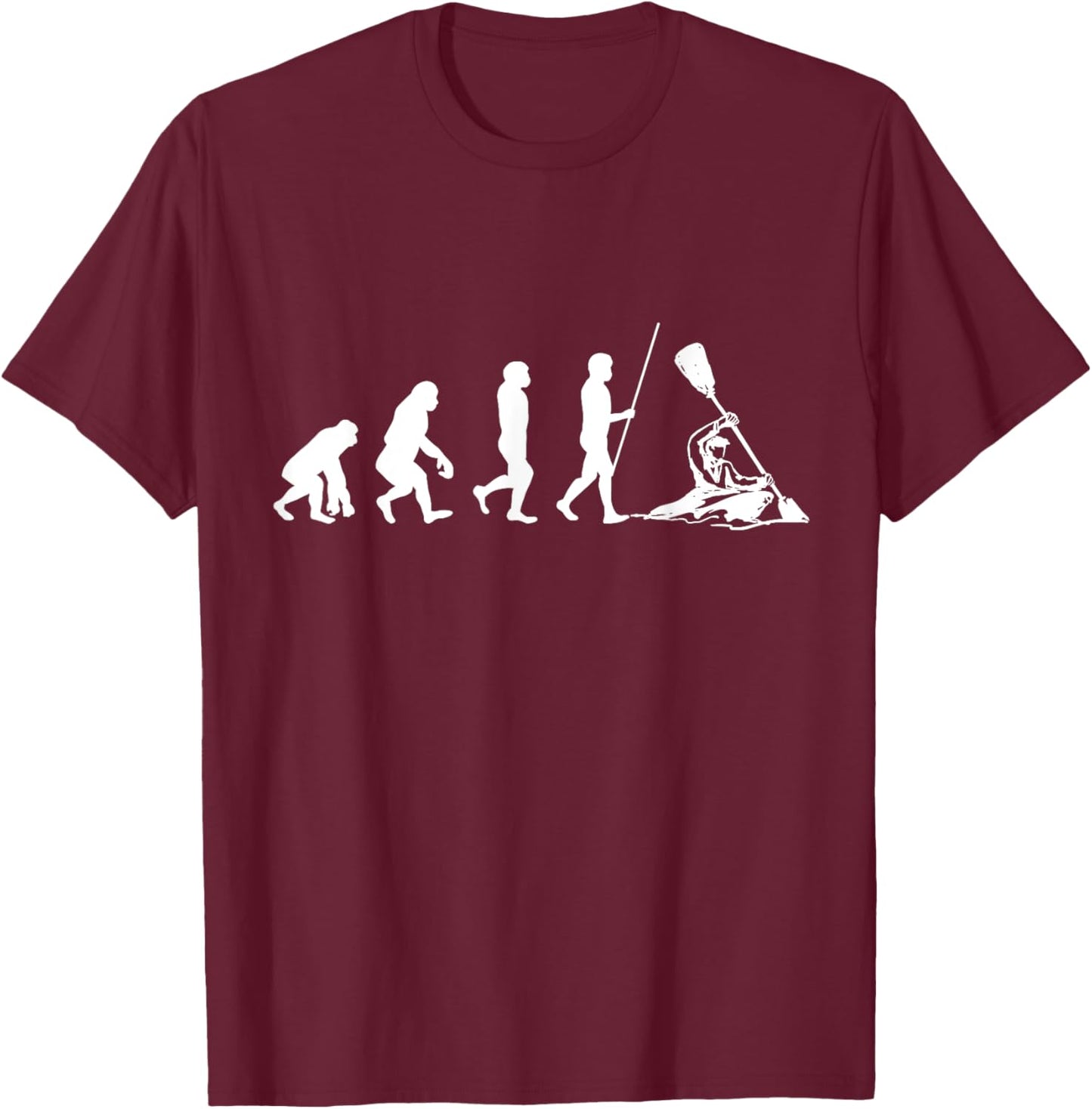 Rafter Evolution Rafting Whitewater River Outdoor Paddle T-Shirt - T-Shirt | Maroon