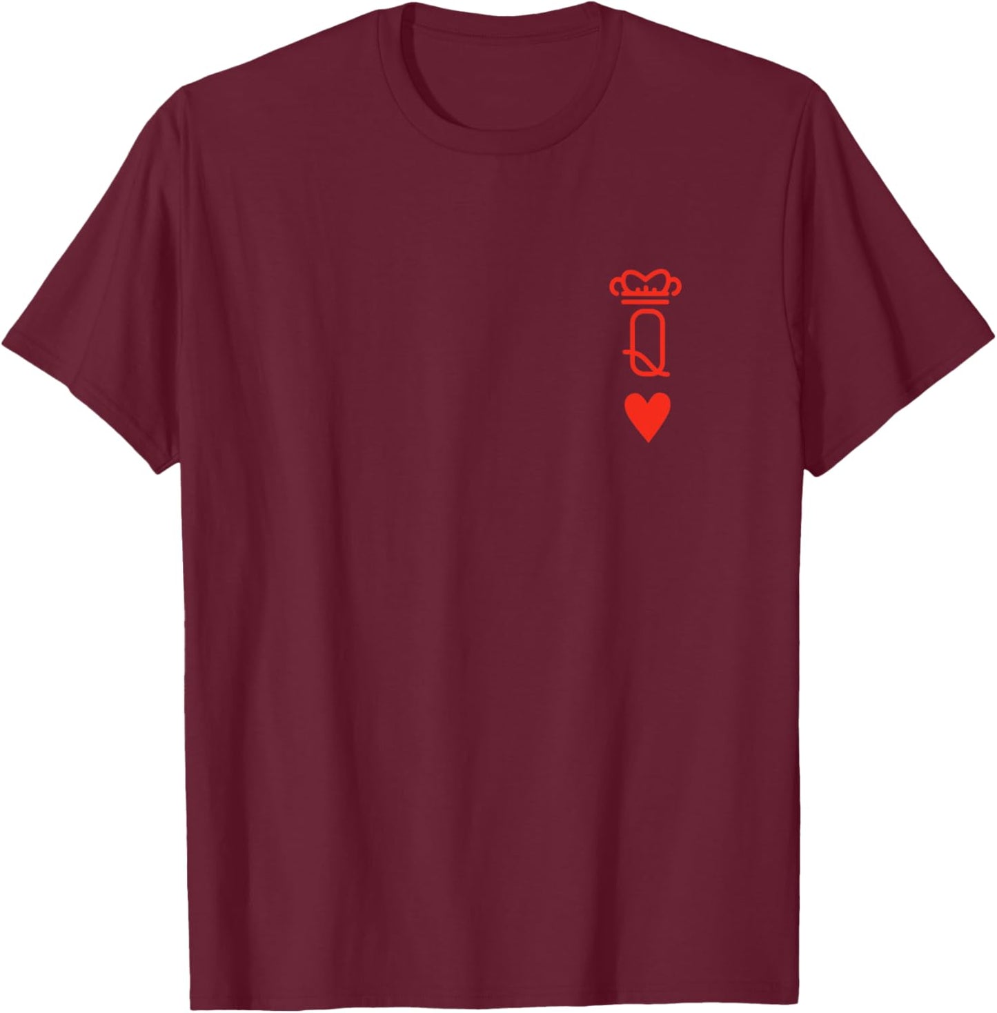 Queen of Heart Matching Outfits Couples T-Shirt - T-Shirt | Maroon