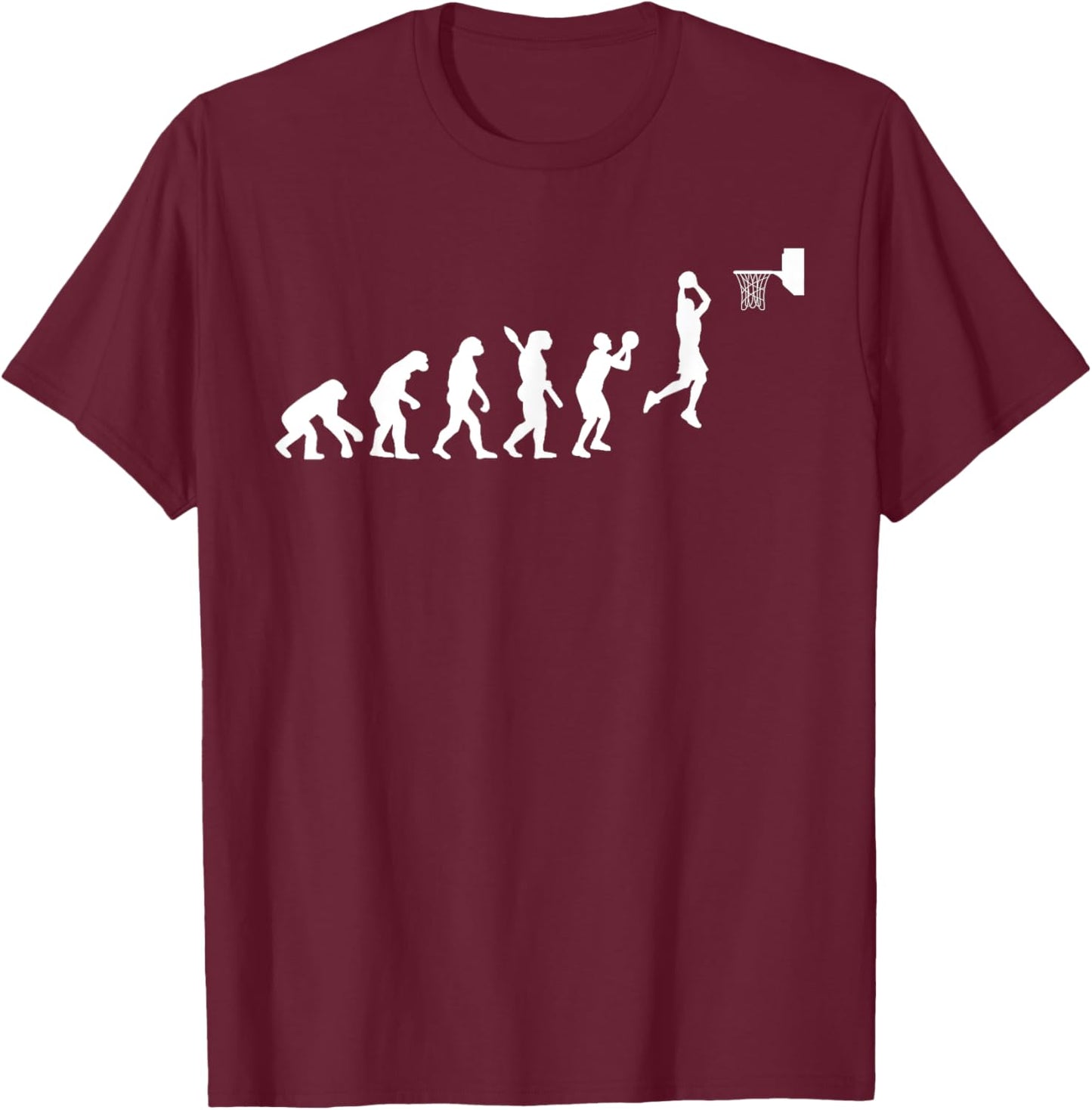 Basketball Player Basketballer Sports Evolution T-Shirt - T-Shirt | Maroon