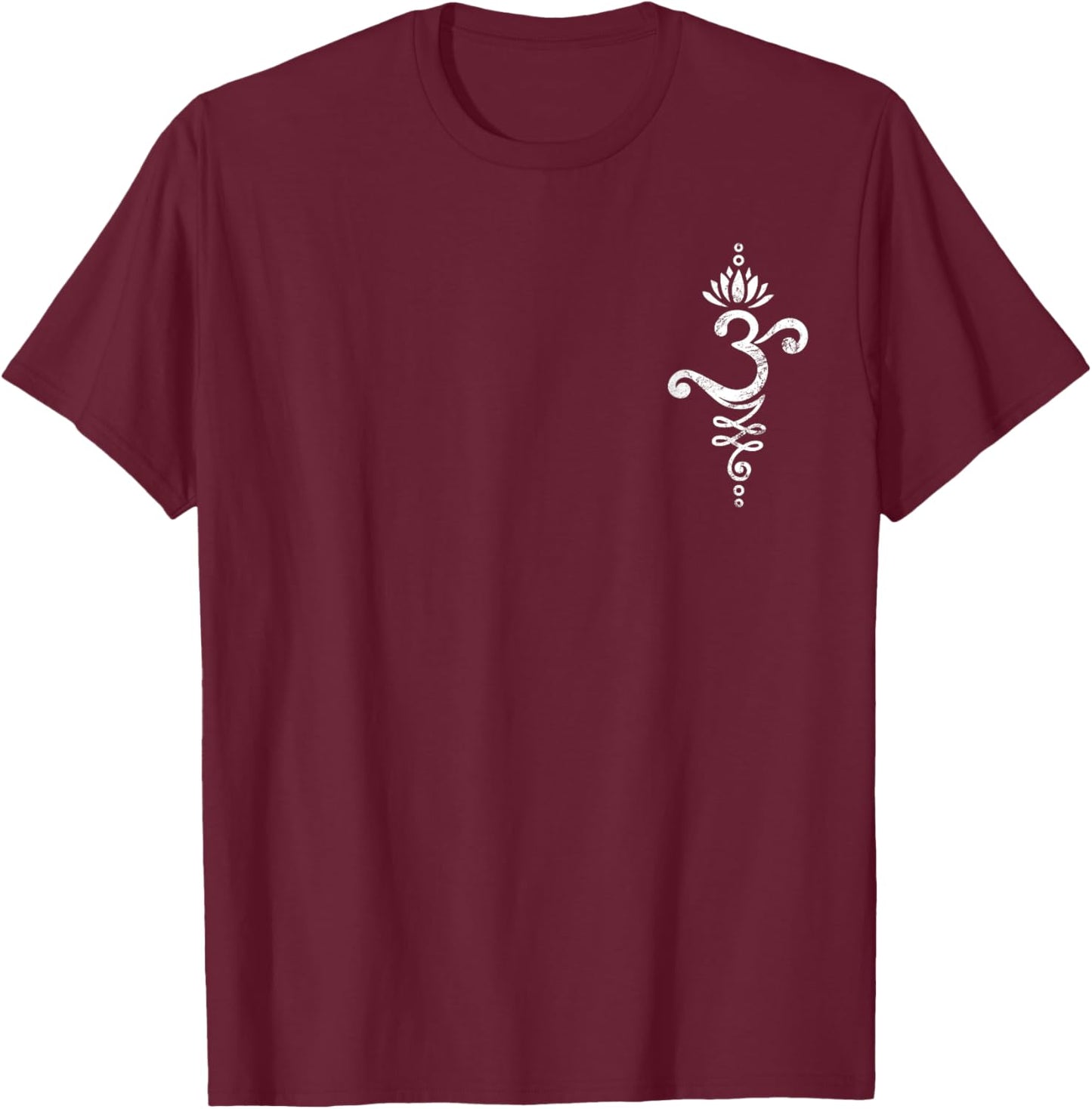 Om Mantra Yoga Symbol Lotus Flower Unalome Ornament Buddhism T-Shirt - T-Shirt | Maroon
