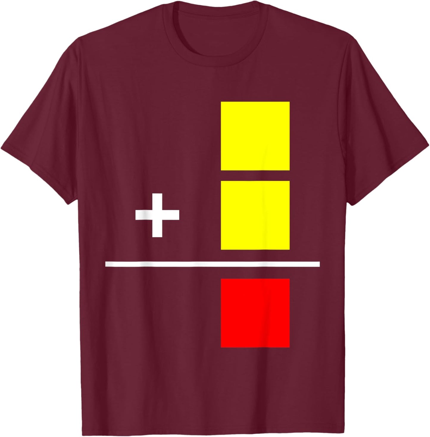 Soccer Yellow Red Card Football Referee Funny Rules Math T-Shirt - T-Shirt | Maroon