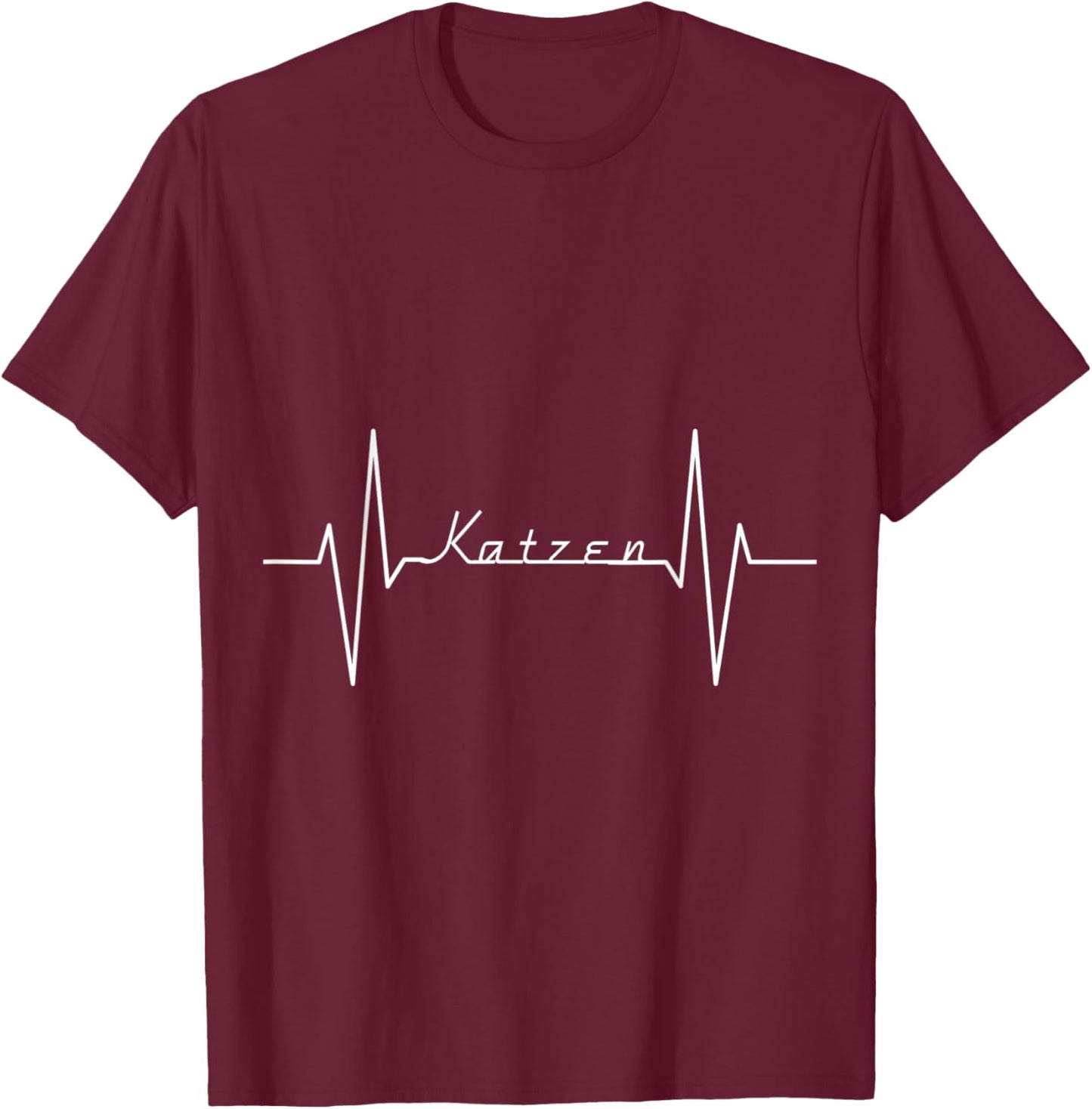 Cats Pulse Heart Frequency Cats Heartbeat Cat Friends T-Shirt - T-Shirt | Maroon