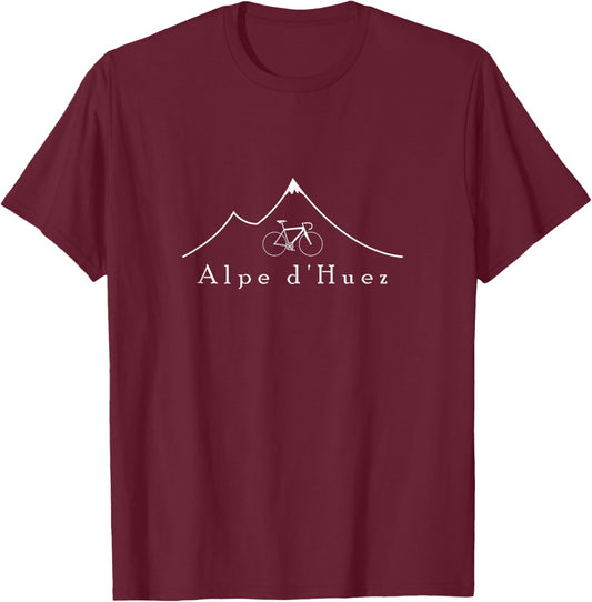 Alpe d'Huez, bicycle, bike, France, Alps, tour, cycling T-Shirt - T-Shirt | Maroon