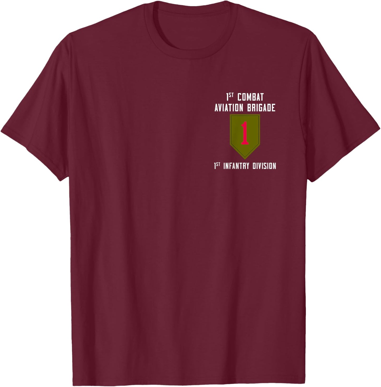 1st Combat Aviation Brigade 1CAB 1st Infantry Division T-Shirt - T-Shirt | Maroon