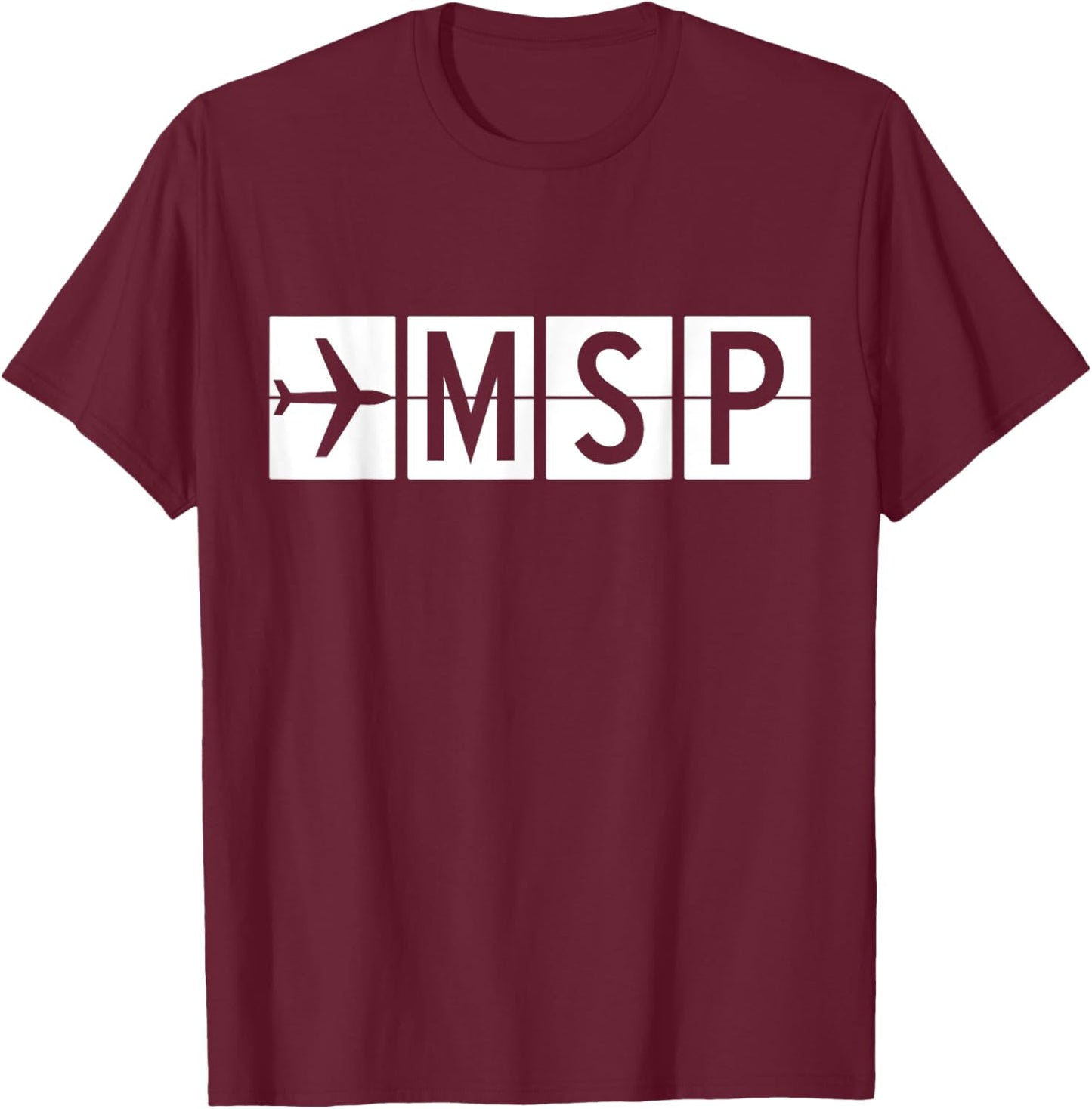 MSP Minneapolis Saint Paul Minnesota Airport T-Shirt - T-Shirt | Maroon