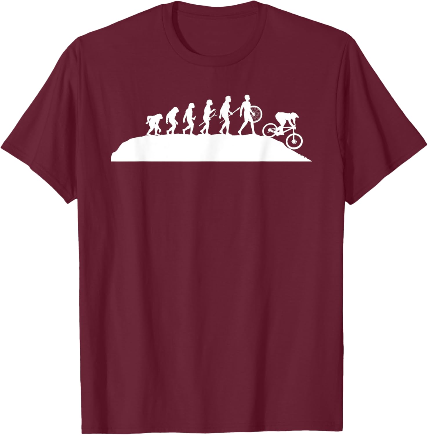 Downhill Evolution - Downhill Rider Mountainbike Rider MTB T-Shirt - T-Shirt | Maroon
