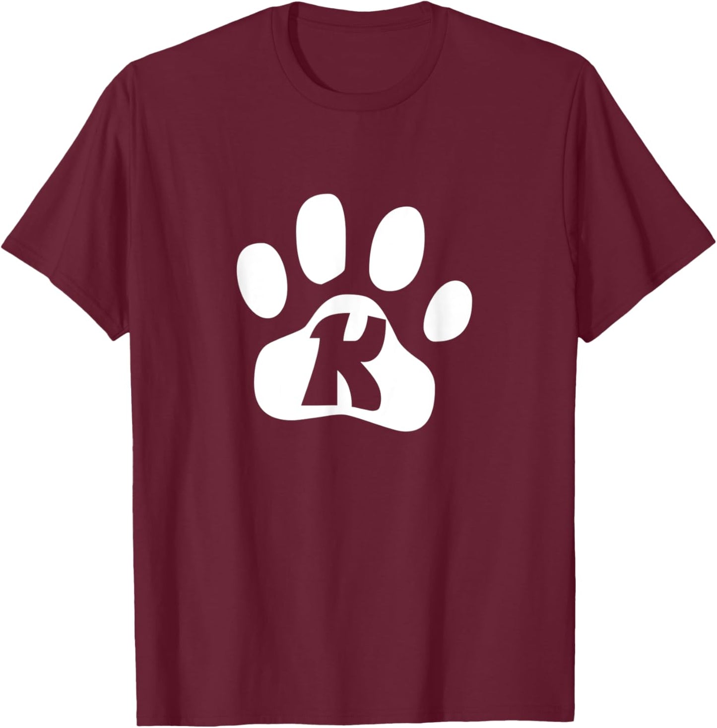 Letter K Dog Paw Alphabet Outfit For Dog Lovers Puppy Women Kids T-Shirt - T-Shirt | Maroon