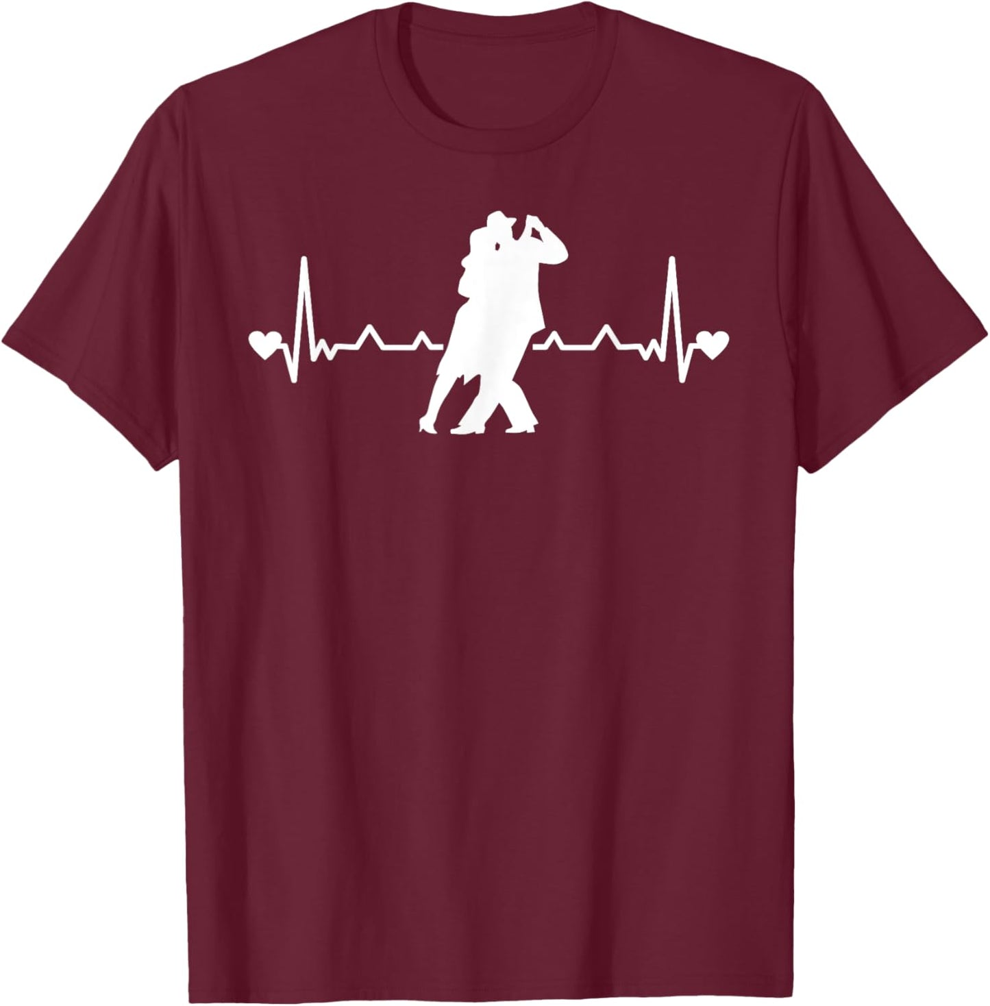 Tango Argentino Dancing Heartbeat Milonga Vals Tango Dancer T-Shirt - T-Shirt | Maroon