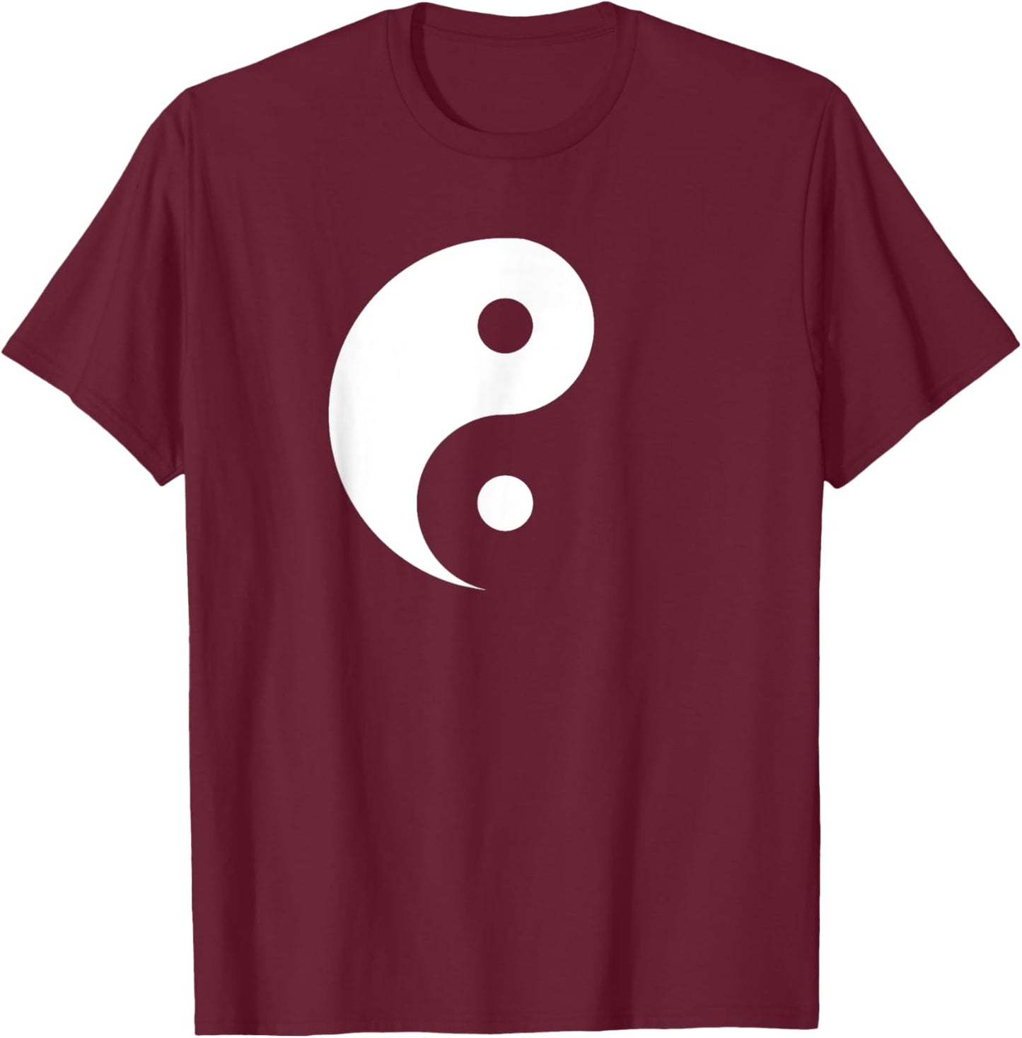 Miftees Yin Yang - Black - Small - - Short Sleeve - Classic Fit - Imported T-Shirt - T-Shirt | Maroon