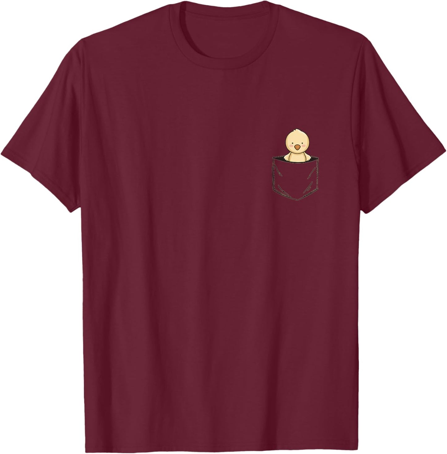 Pocket Animal Cute Chick Chicken in a Pocket T-Shirt - T-Shirt | Maroon