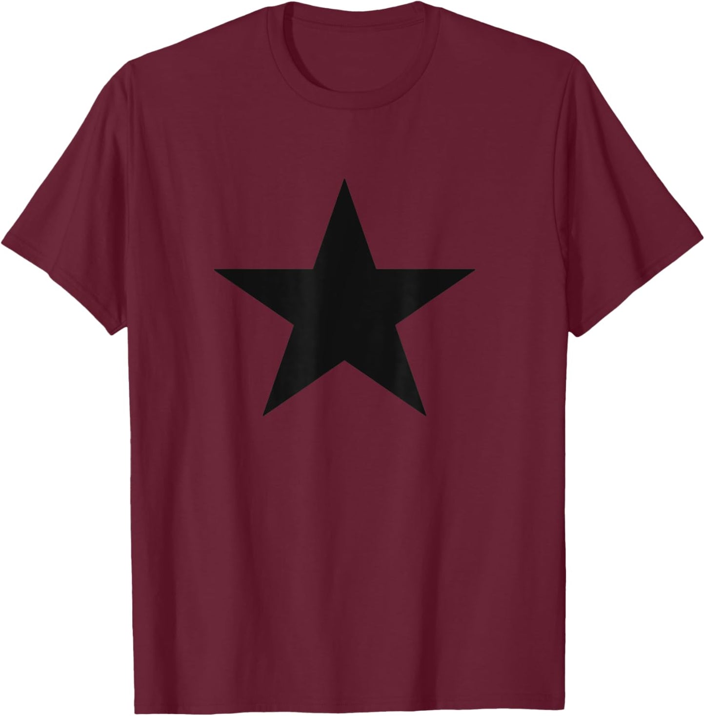 Black big star Graphic Simple design Women kids T-Shirt - T-Shirt | Maroon
