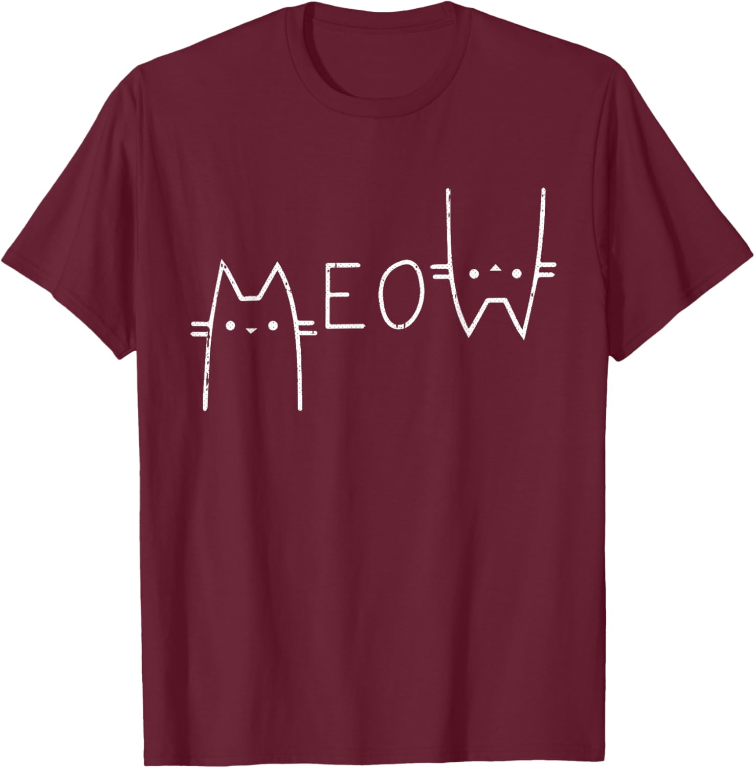 Meow Cat Lazy Halloween Costume Kawaii Kitten Kitty T-Shirt - T-Shirt | Maroon