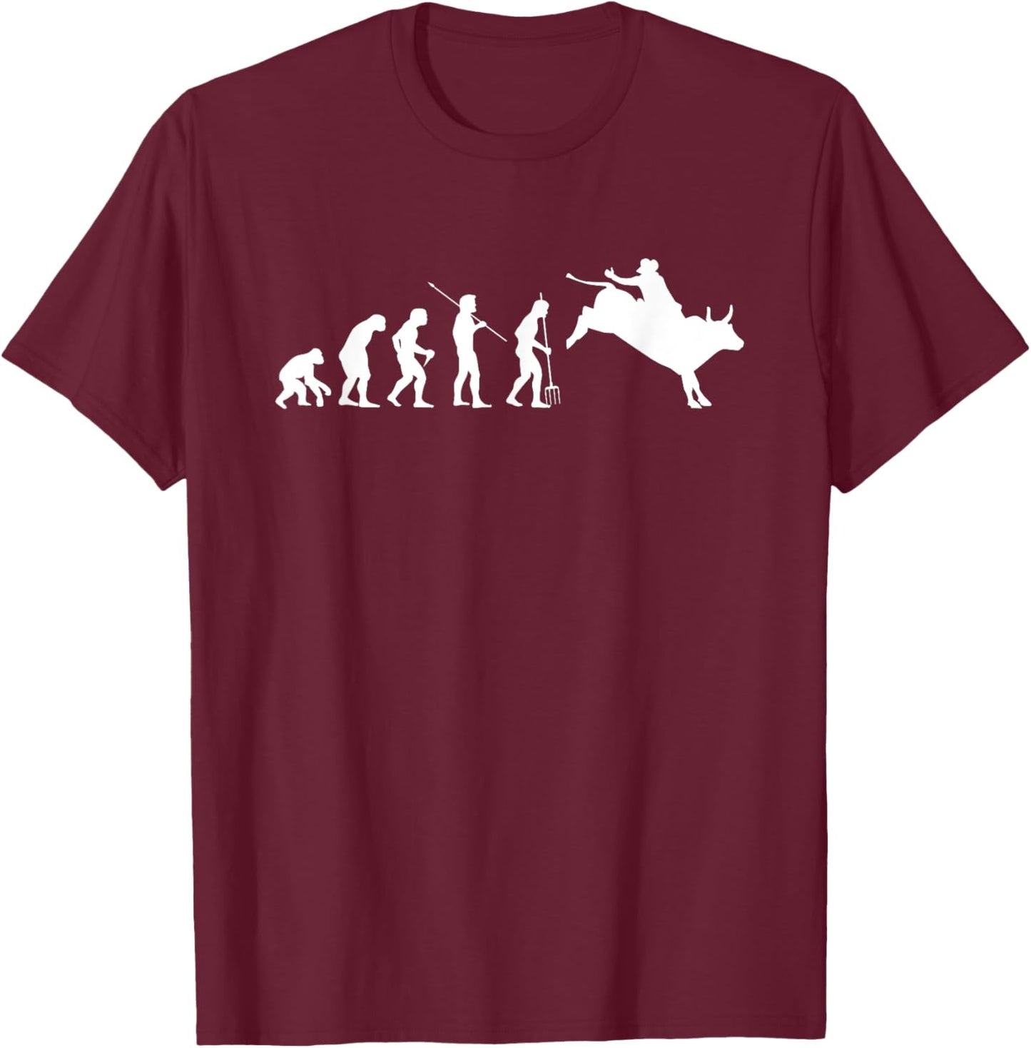Evolution Rodeo Cowboy Wild West Horseman Ranch Lasso Boots T-Shirt - T-Shirt | Maroon