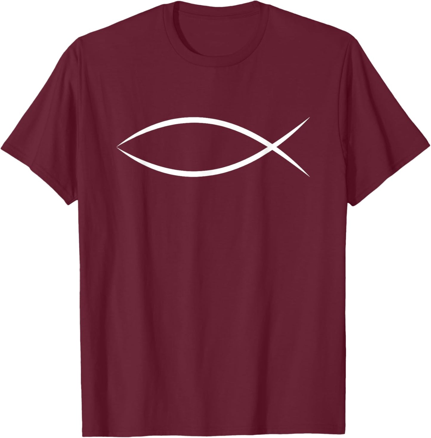 Ichthys Ichthus Jesus Fish Christian Symbol T-Shirt - T-Shirt | Maroon
