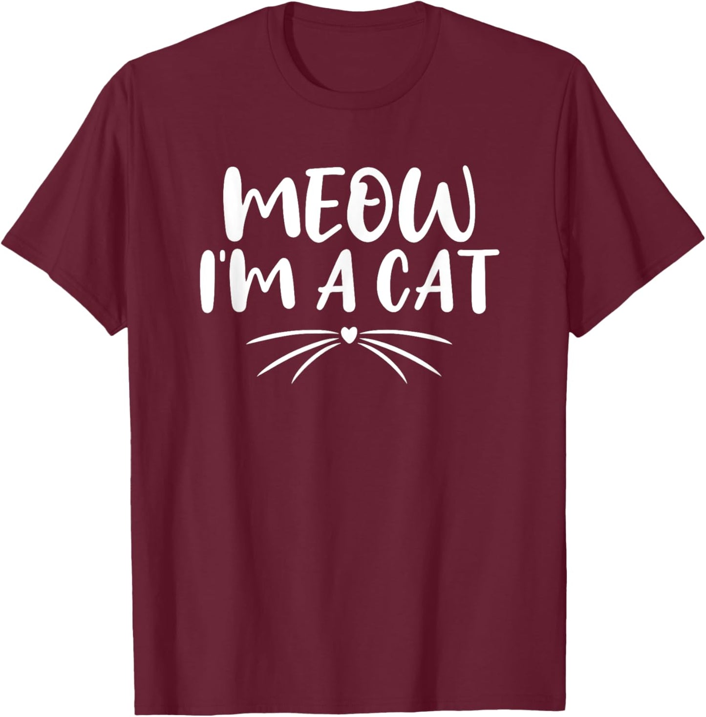 Meow I'm A Cat Funny Halloween Costume Couples 2021 Women Kids T-Shirt - T-Shirt | Maroon