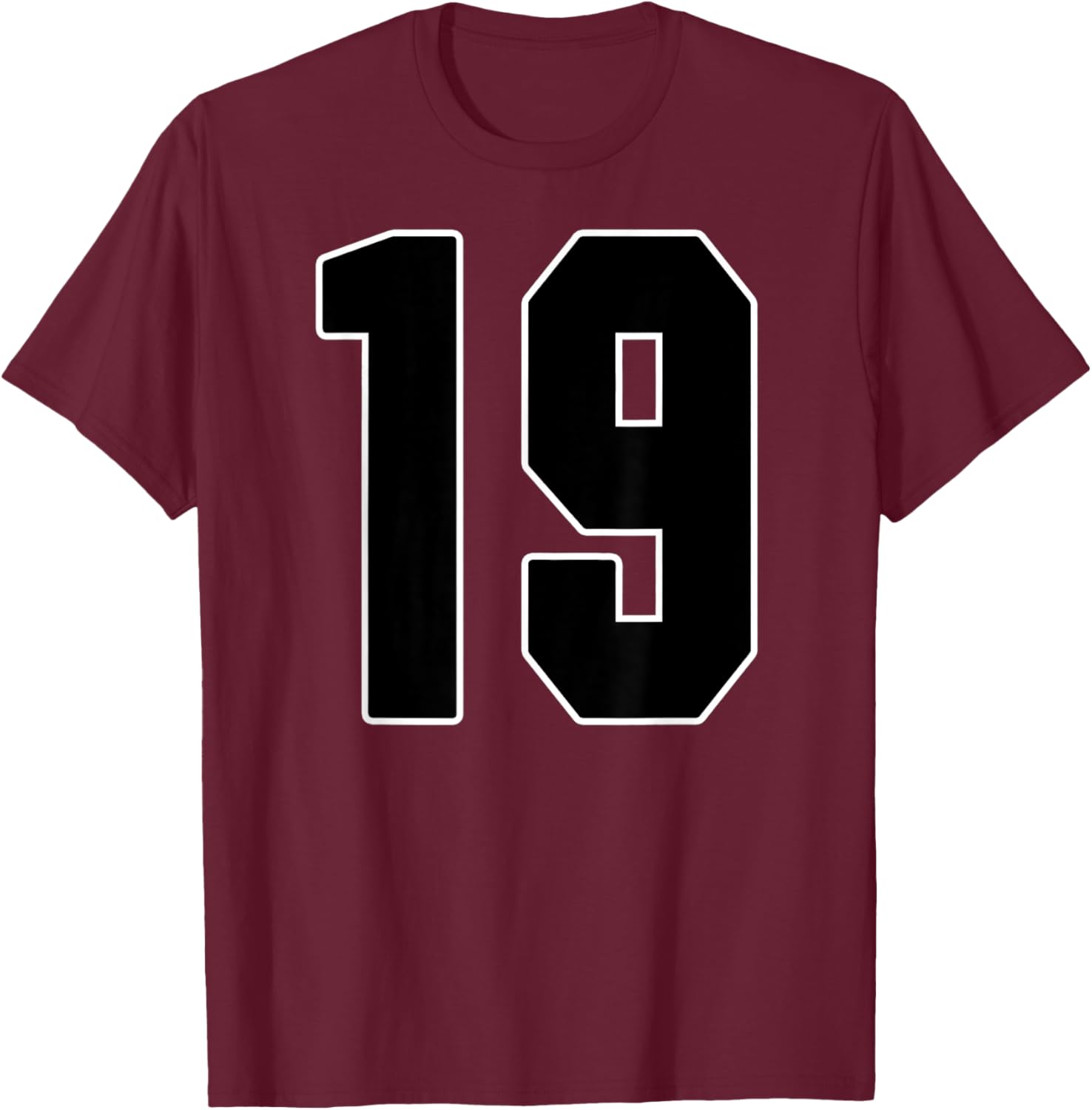 Big #19 Jersey Number 19 Uniform Biggest Fan Favorite Player T-Shirt - T-Shirt | Maroon